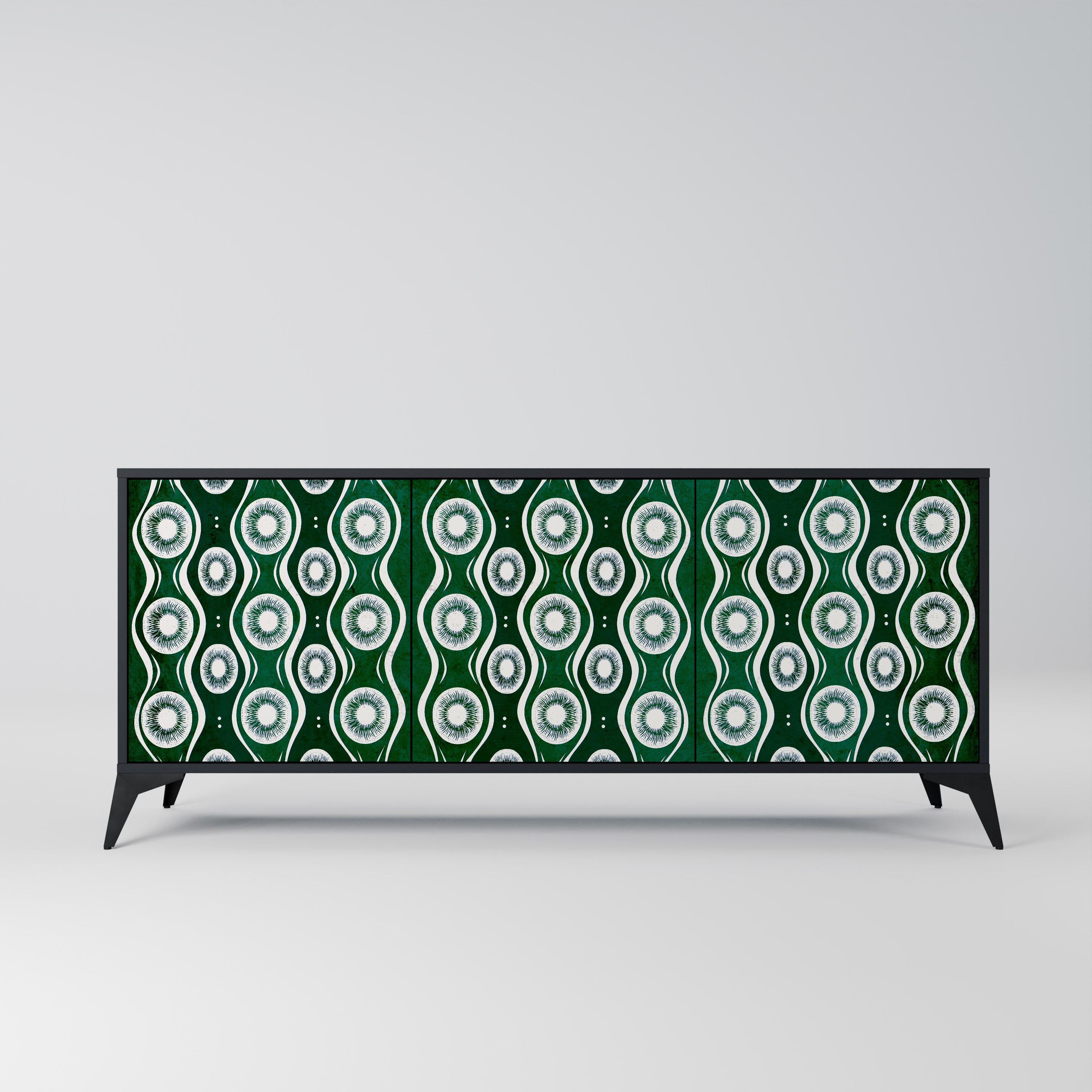 GREEN EYES 3-Door Sideboard in Black Finish