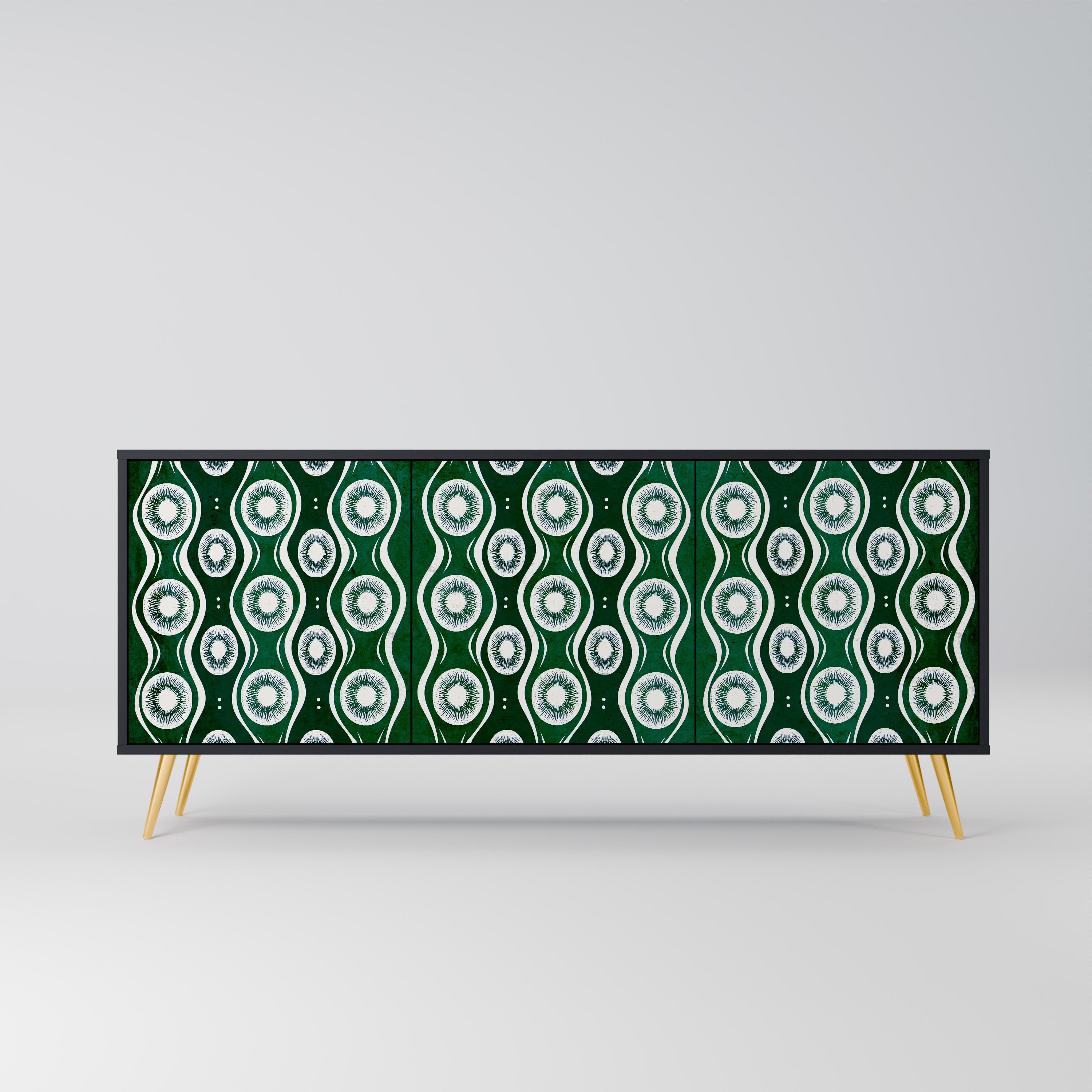 GREEN EYES 3-Door Sideboard in Black Finish