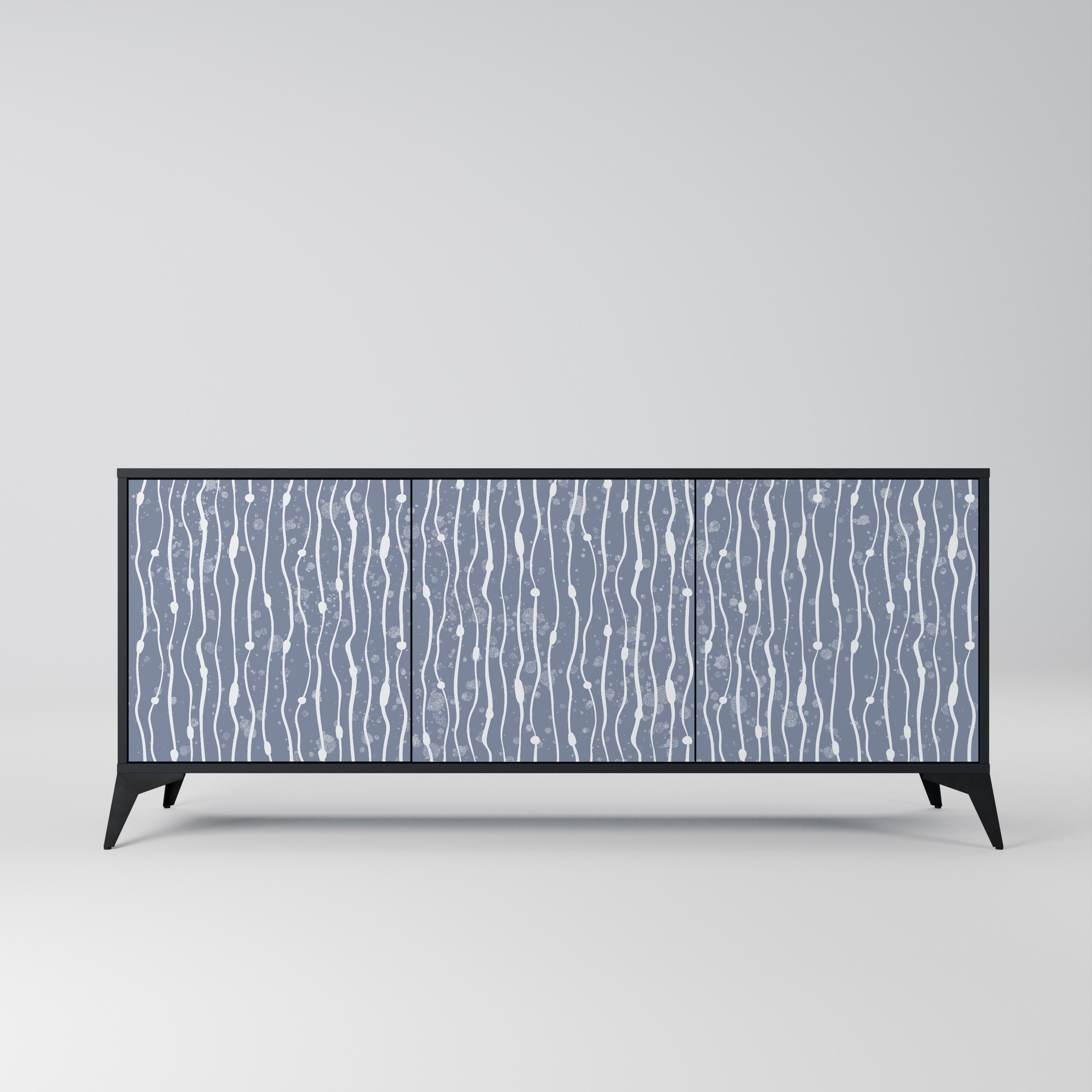 GRAPHITE RAIN 3-Door Sideboard in Black Finish