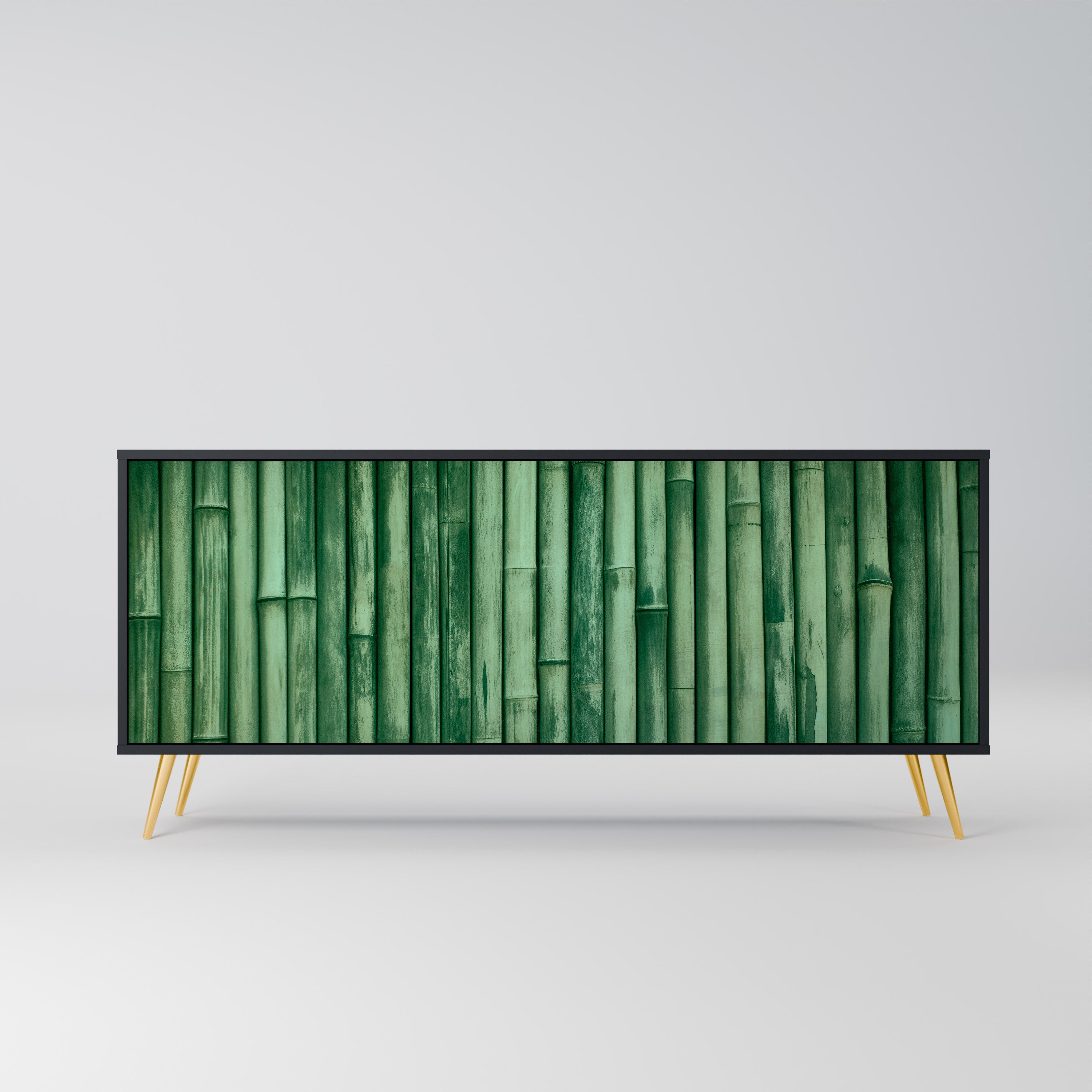 Aparador de 3 puertas NATURAL GREEN con acabado negro