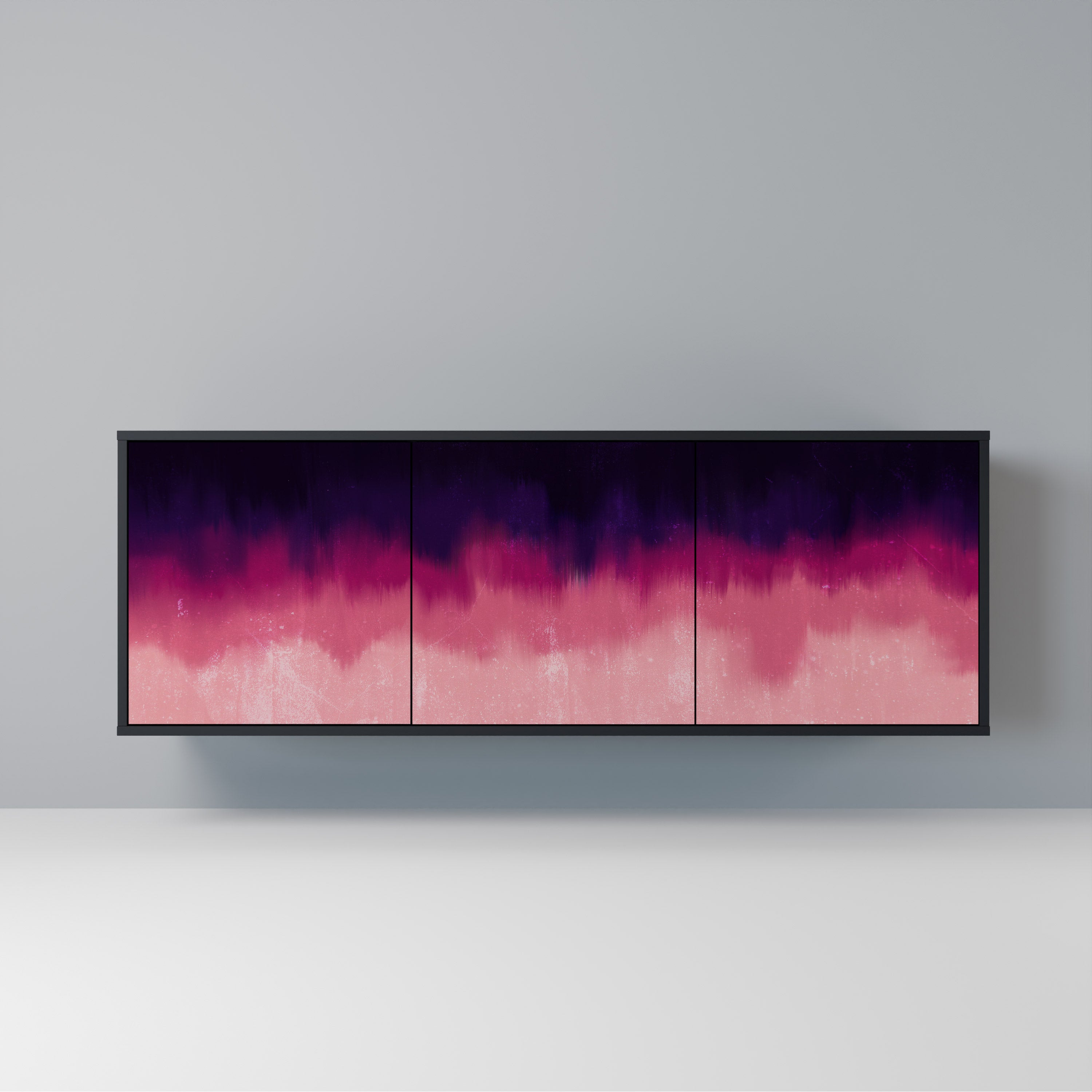 Aparador AURORA BOREALIS de 3 puertas en acabado negro