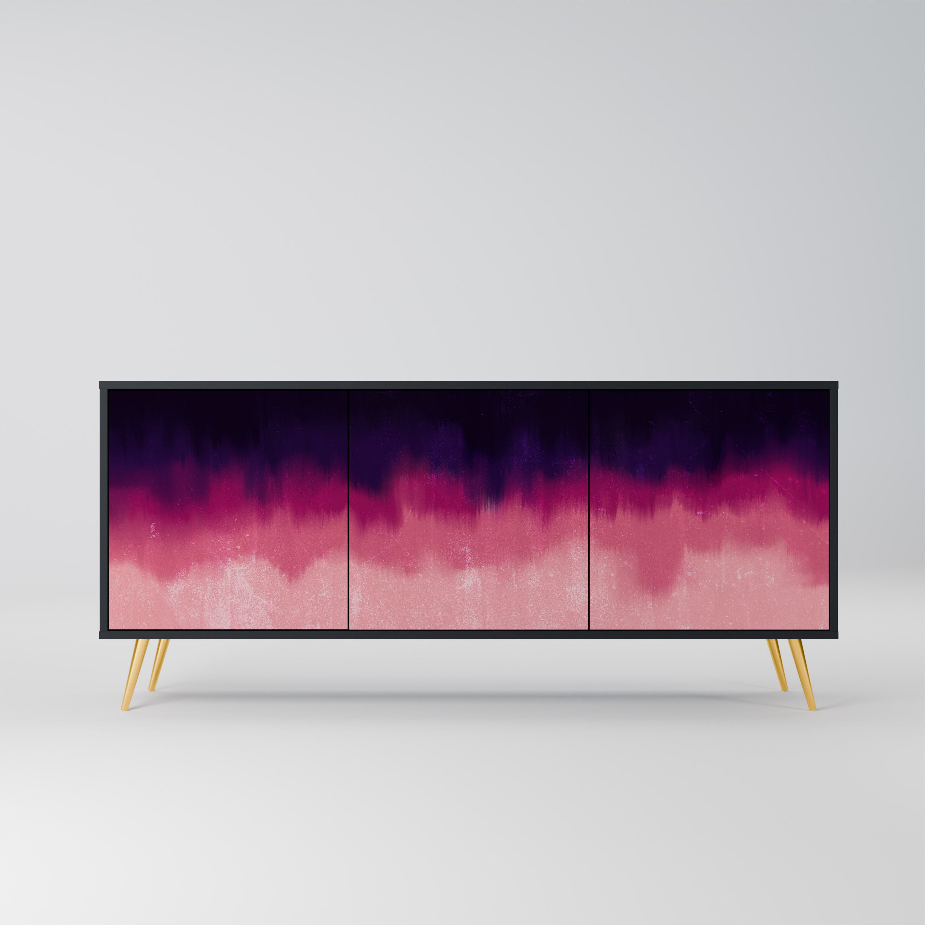 Aparador AURORA BOREALIS de 3 puertas en acabado negro