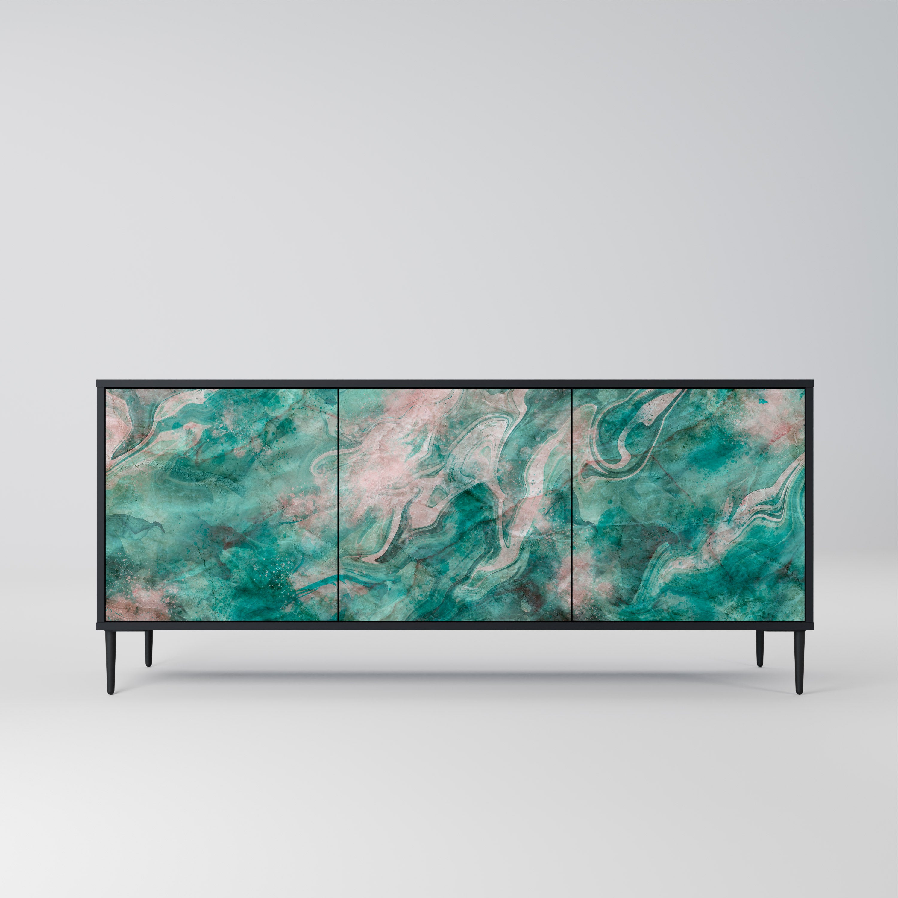 ABSTRACT ALCHEMY 3-Door Sideboard in Black Finish