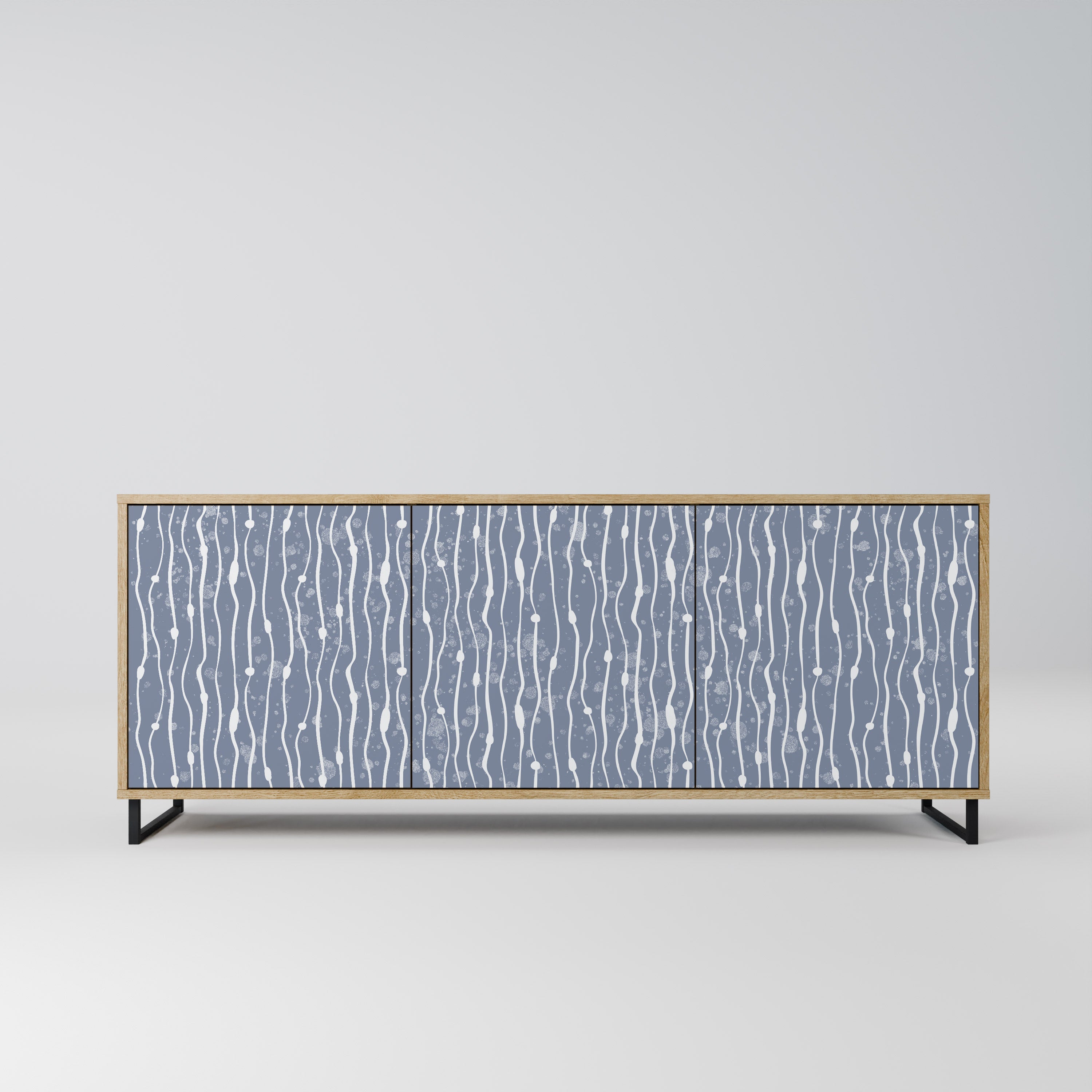 GRAPHITE RAIN 3-Door Sideboard in Oak Effect