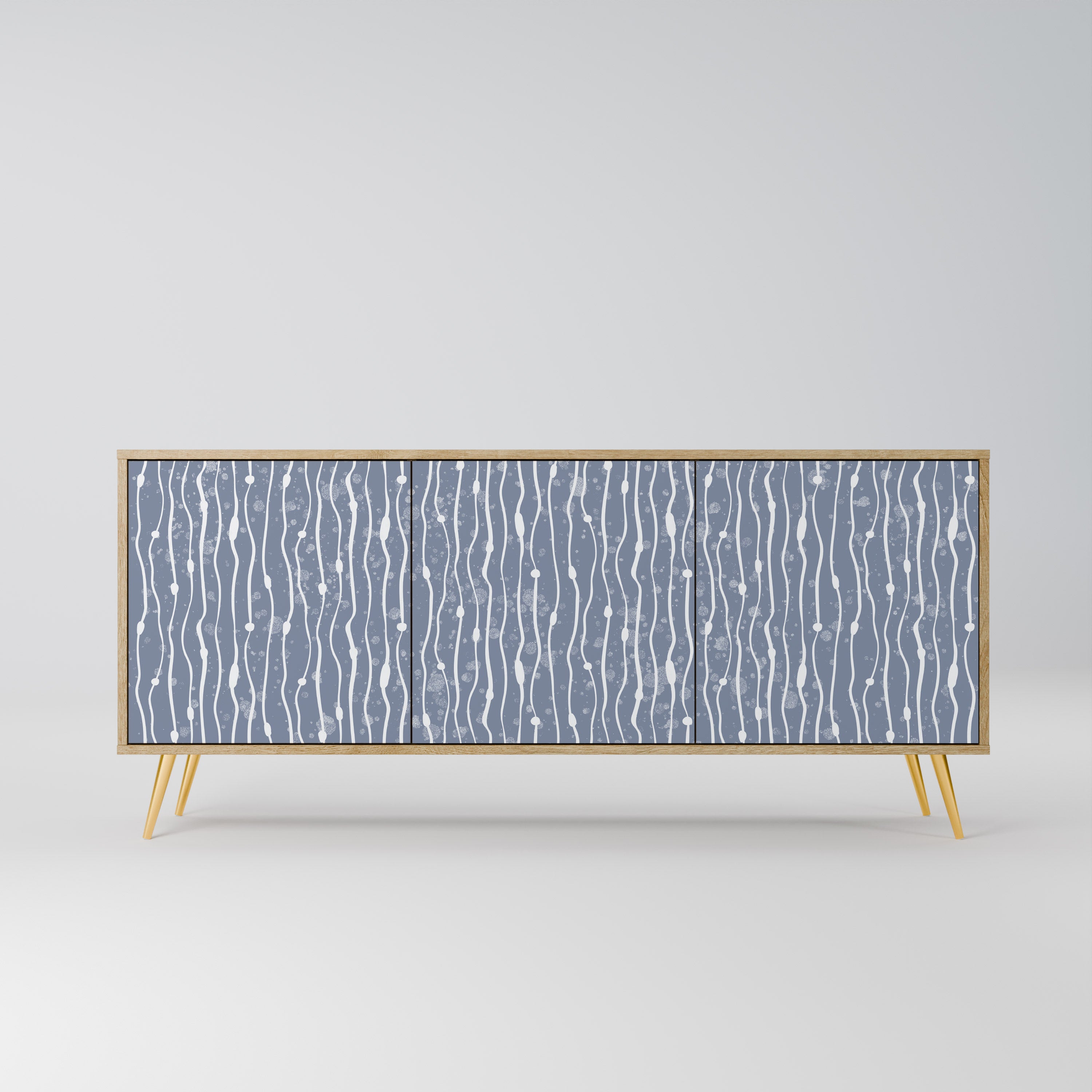 GRAPHITE RAIN 3-Door Sideboard in Oak Effect