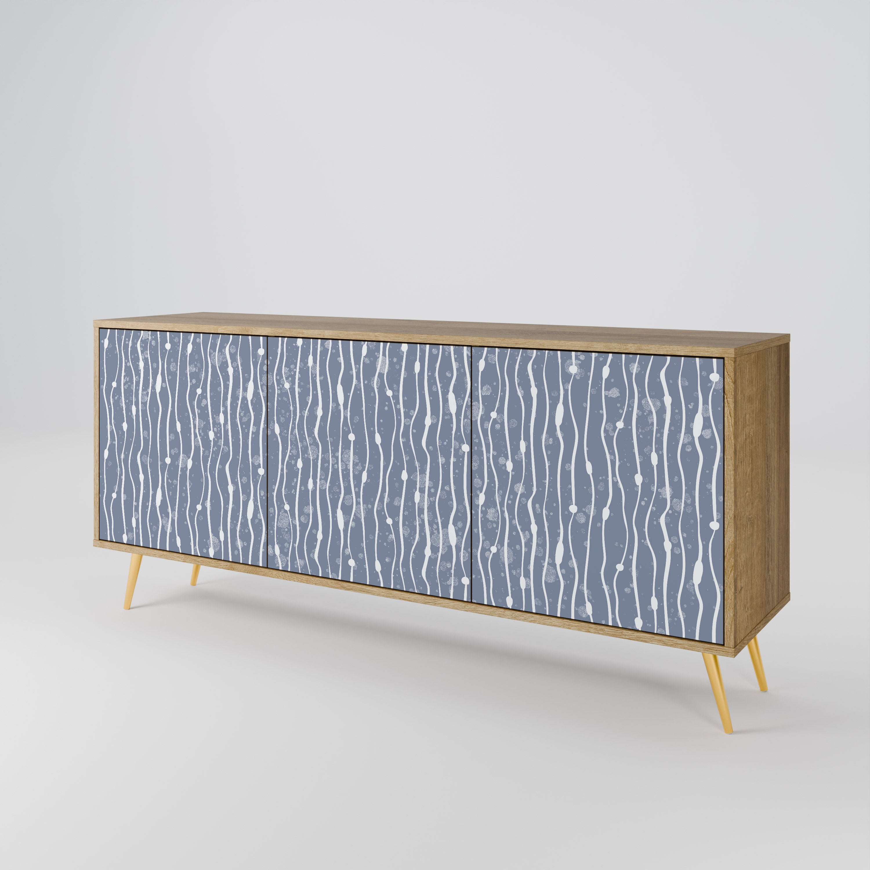 GRAPHITE RAIN 3-Door Sideboard in Oak Effect