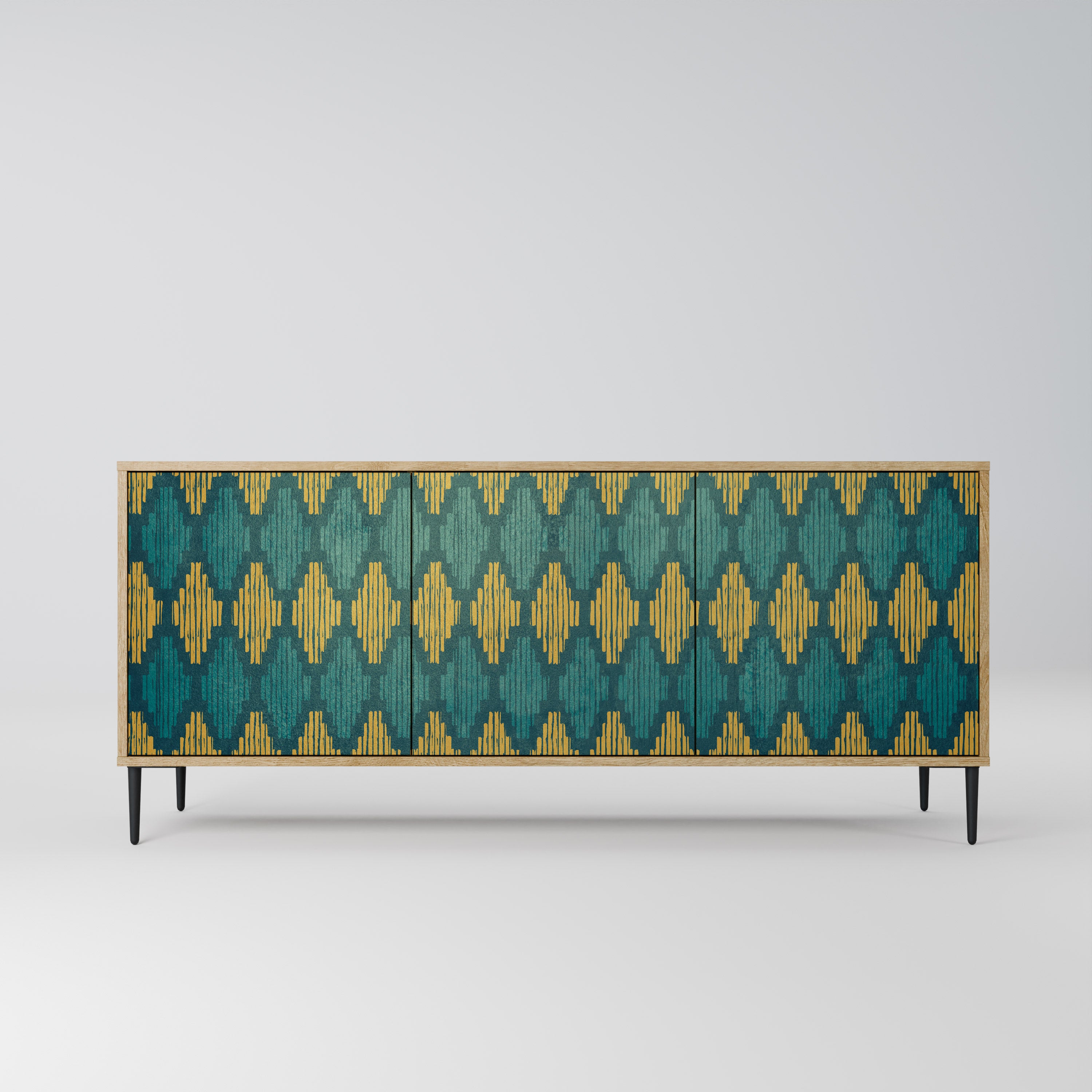 POLYGONS 3-Door Sideboard in Oak Effect