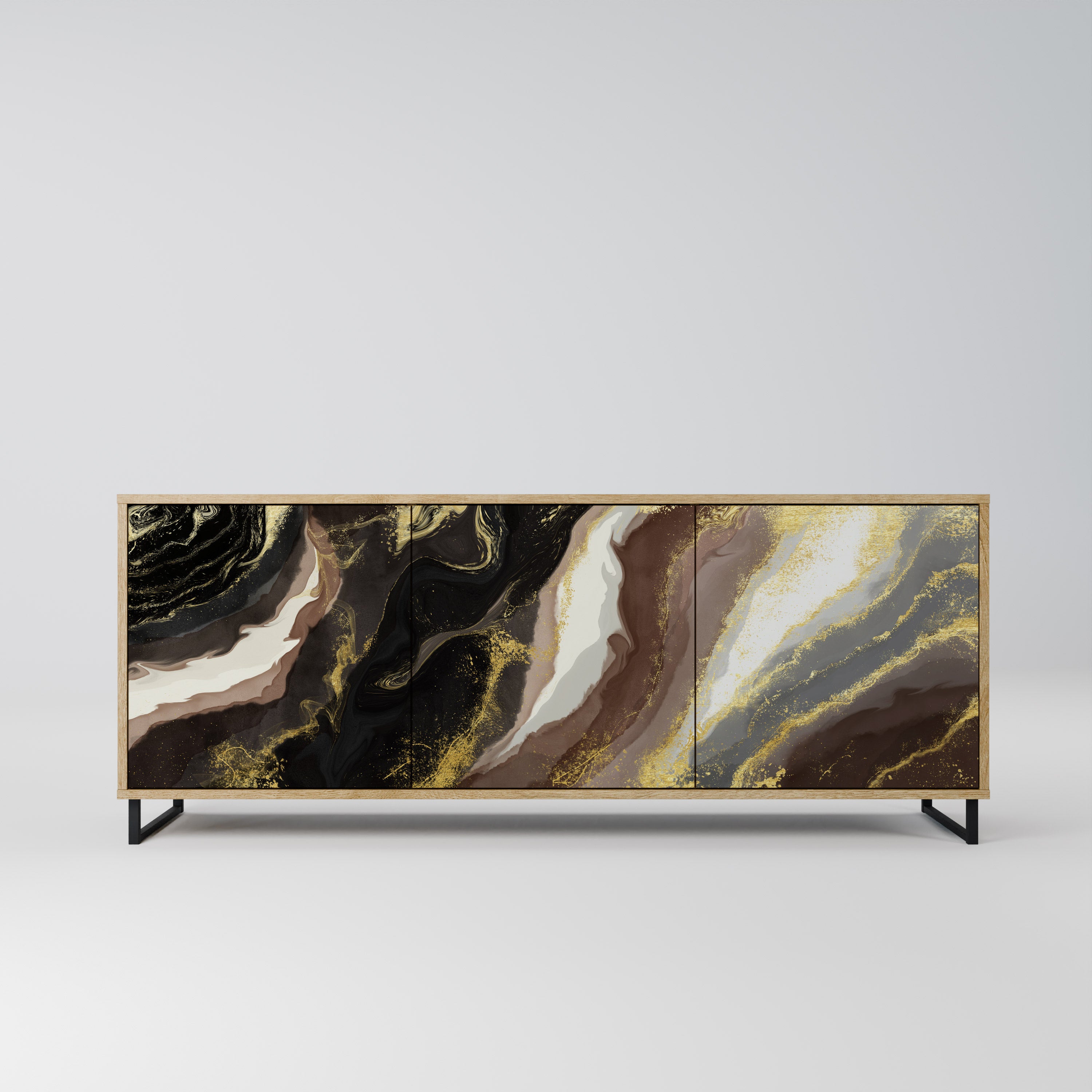 GOLD DUST 3-Door Sideboard in Oak Effect