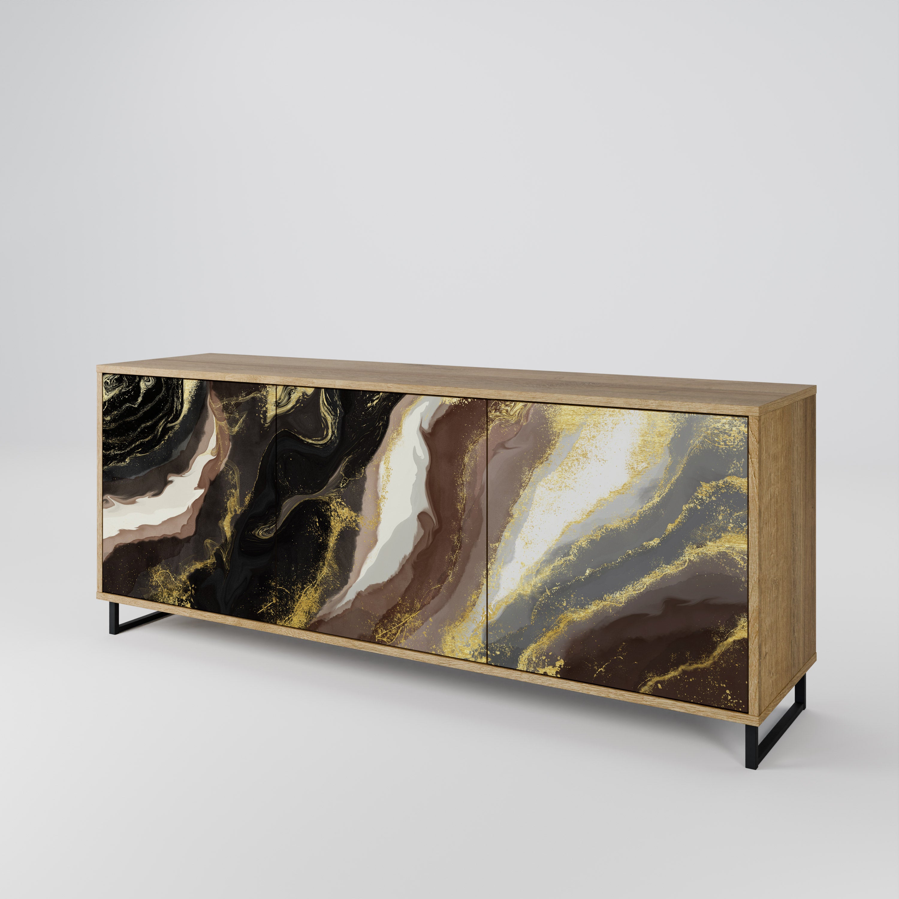 GOLD DUST 3-Door Sideboard in Oak Effect