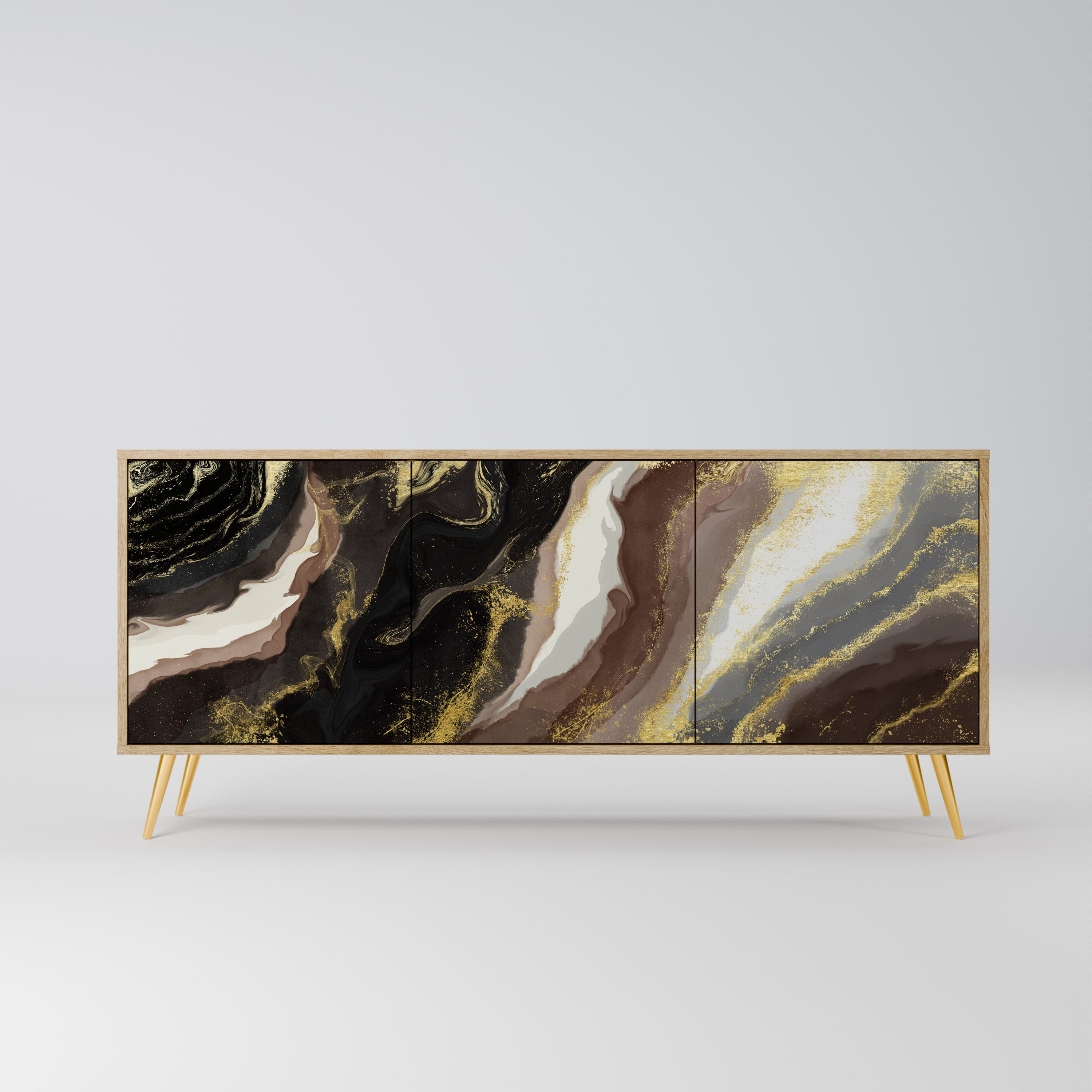 GOLD DUST 3-Door Sideboard in Oak Effect