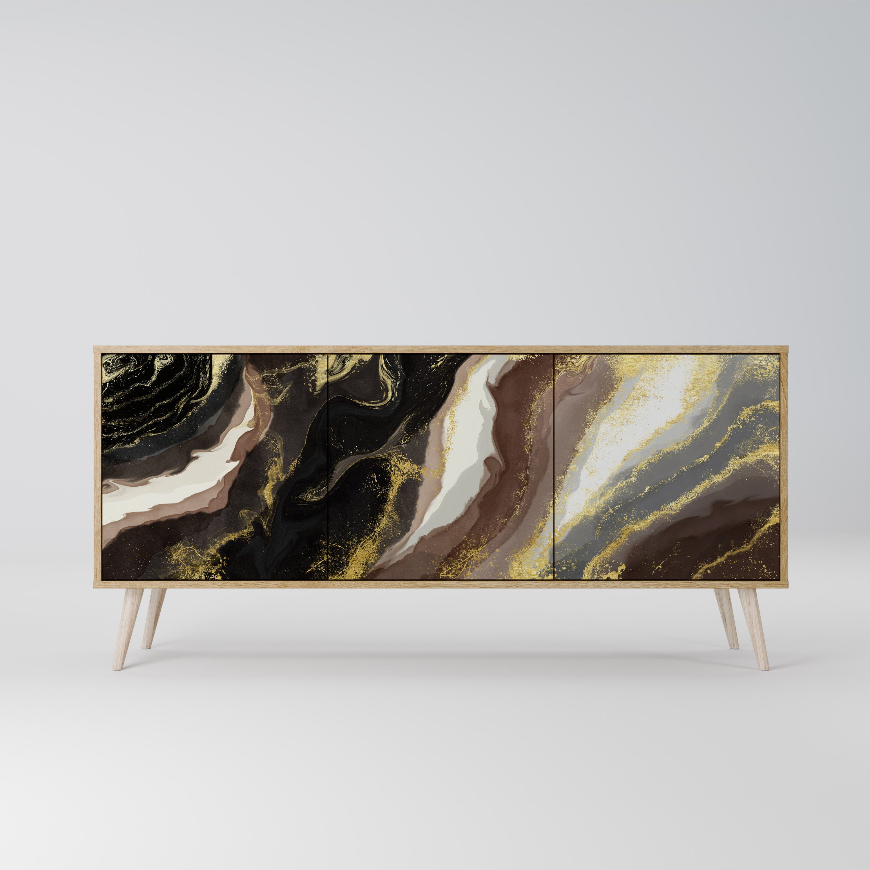 GOLD DUST 3-Door Sideboard in Oak Effect