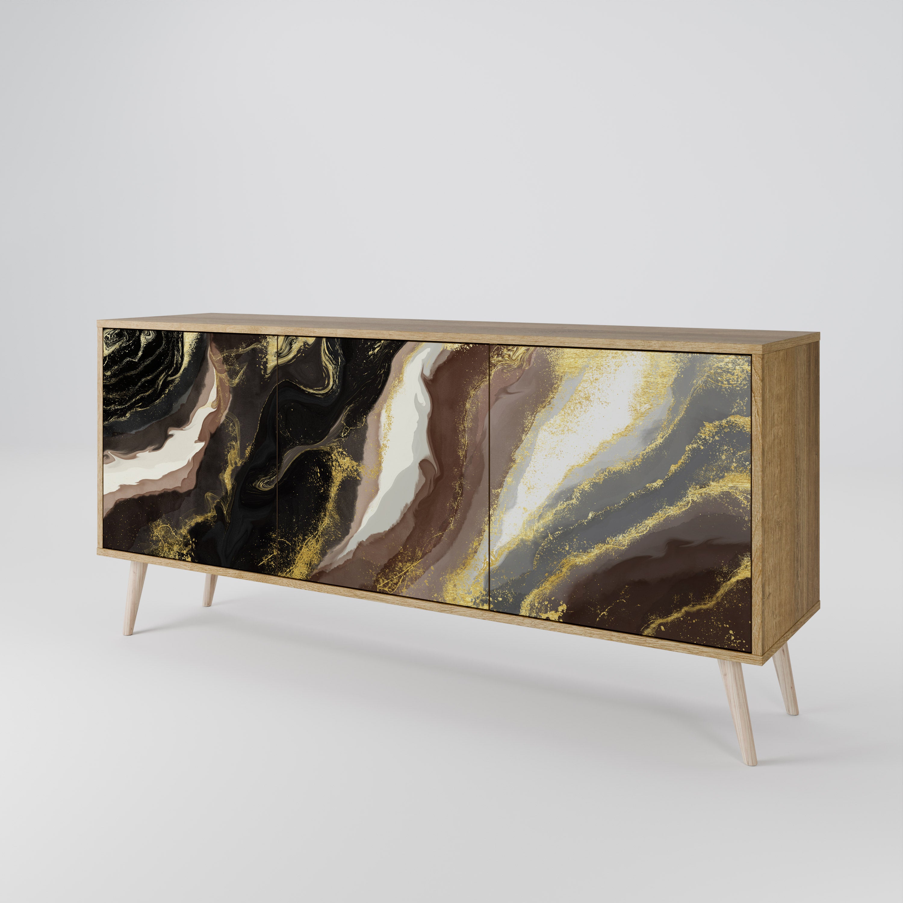 GOLD DUST 3-Door Sideboard in Oak Effect