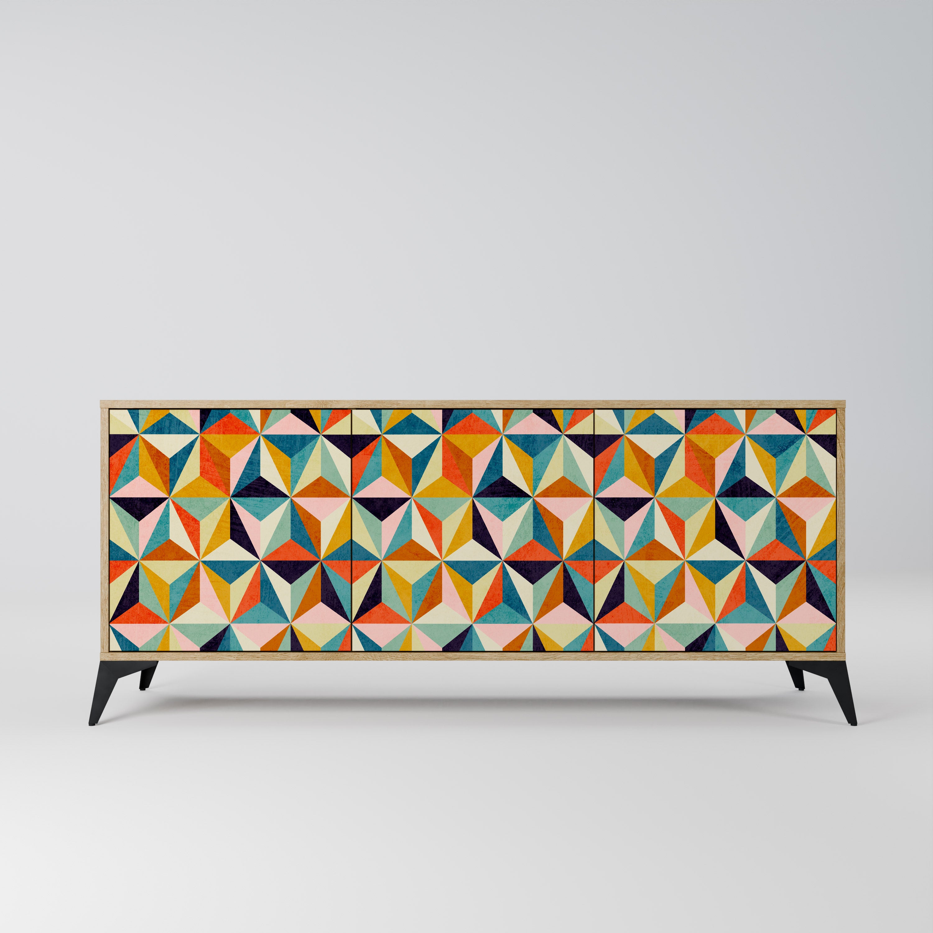 TESSELATE TREASURES 3-Door Sideboard in Oak Effect