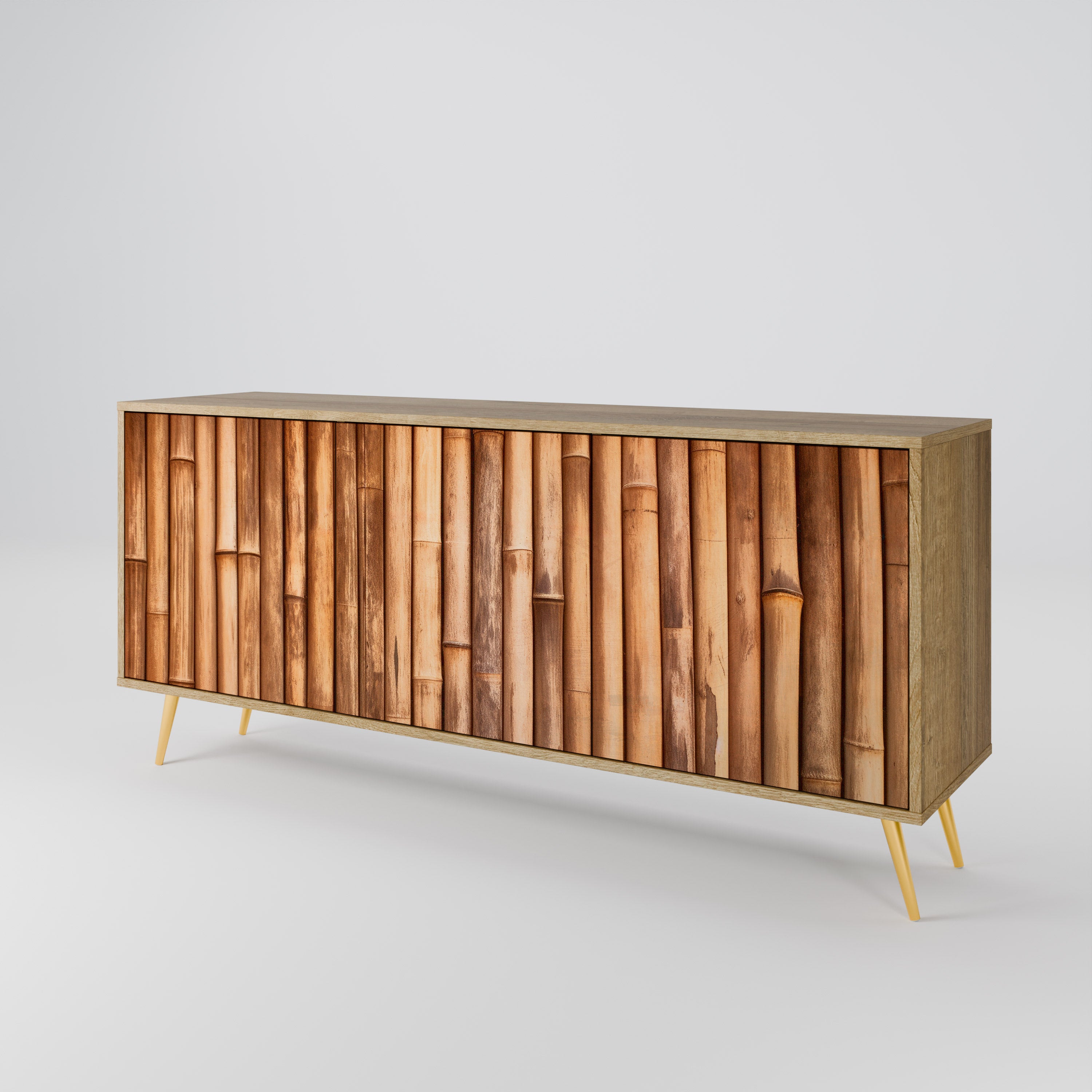 NATURAL WOOD 3-Door Sideboard in Oak Effect