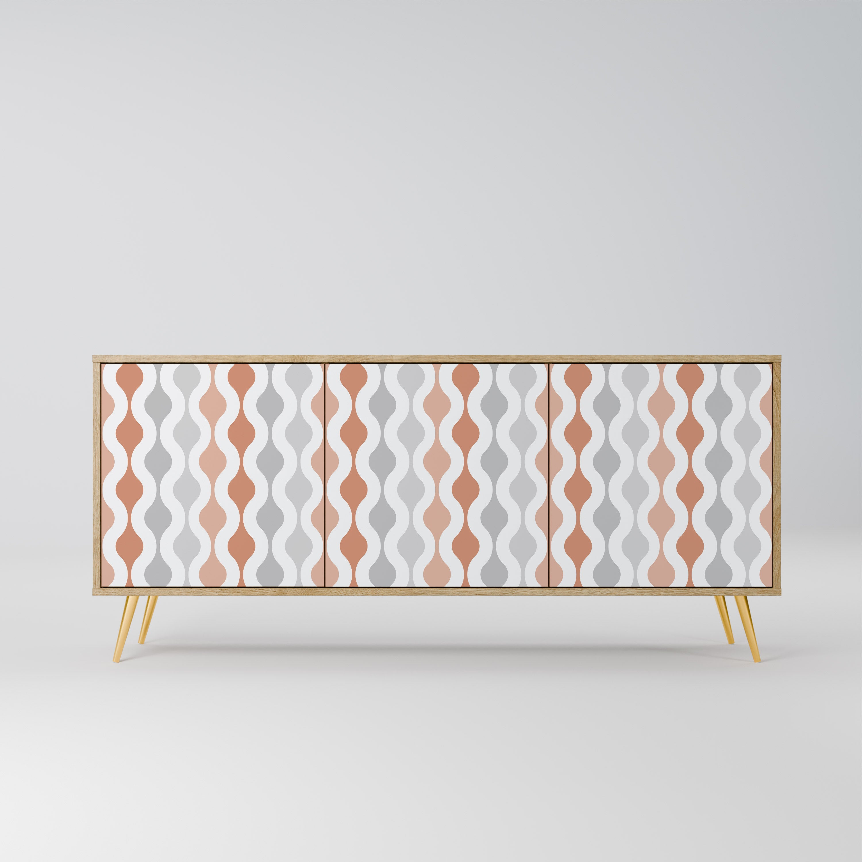 HAZY NOSTALGIA 3-Door Sideboard in Oak Effect