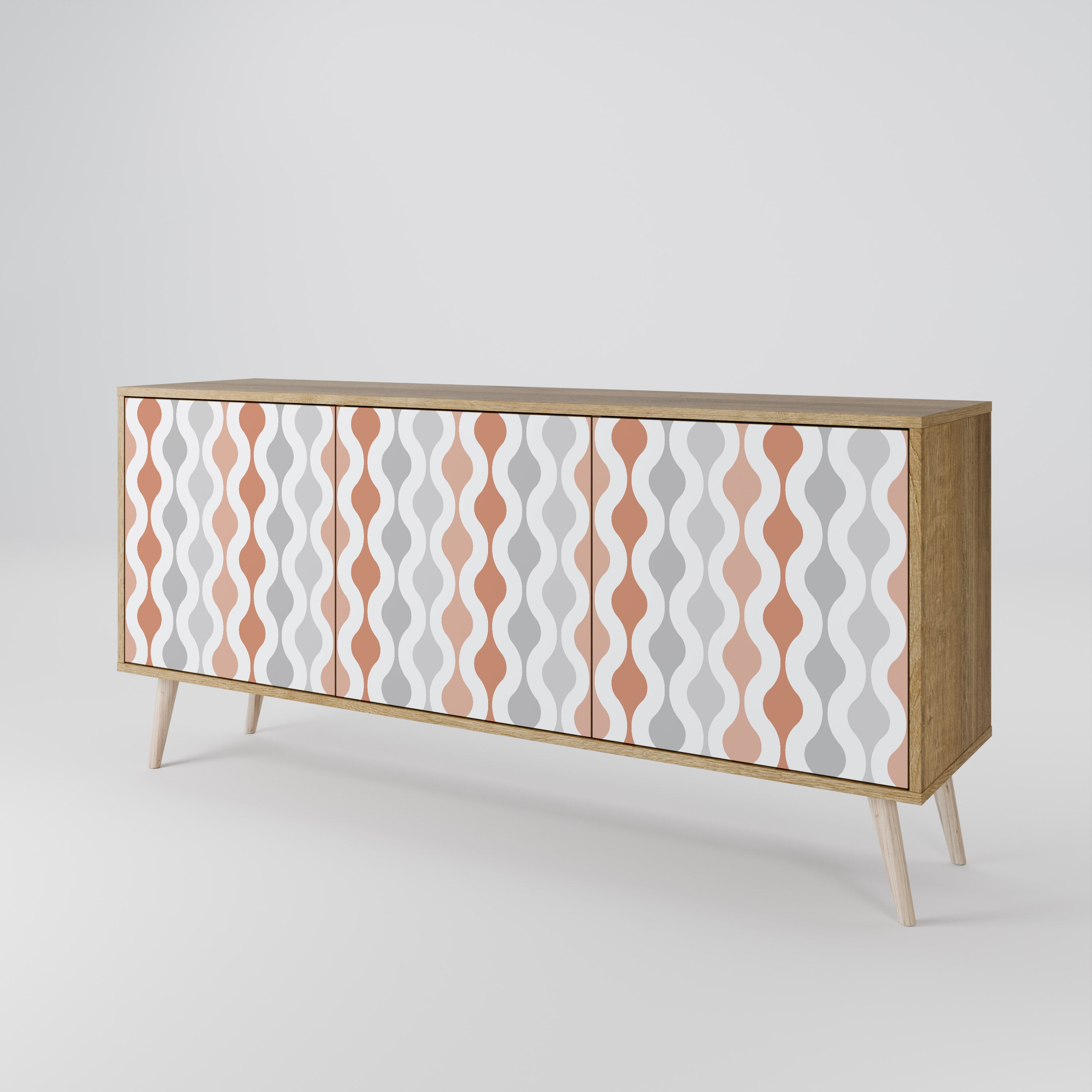 HAZY NOSTALGIA 3-Door Sideboard in Oak Effect