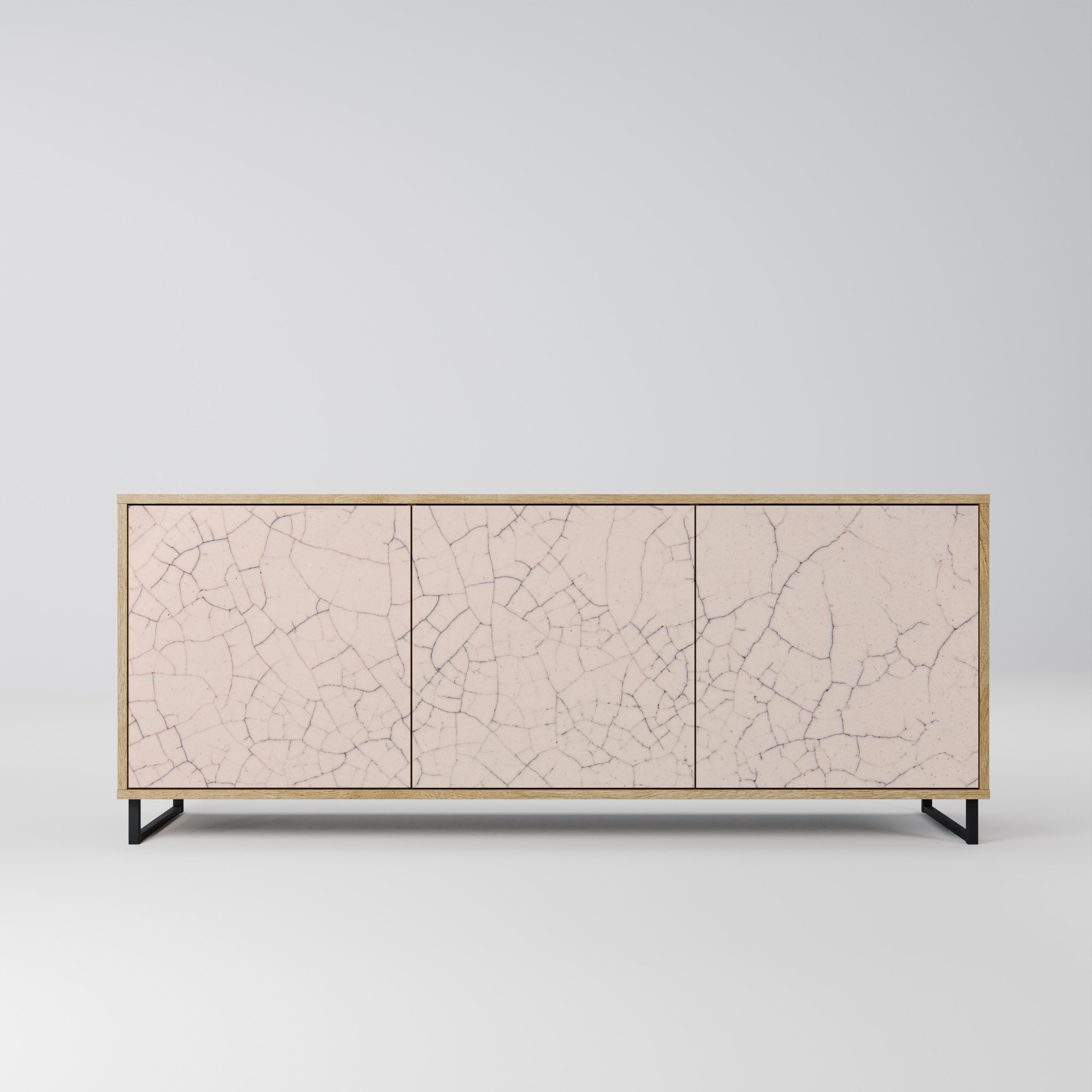 CERAMIC TEXTURE 3-Door Sideboard in Oak Effect