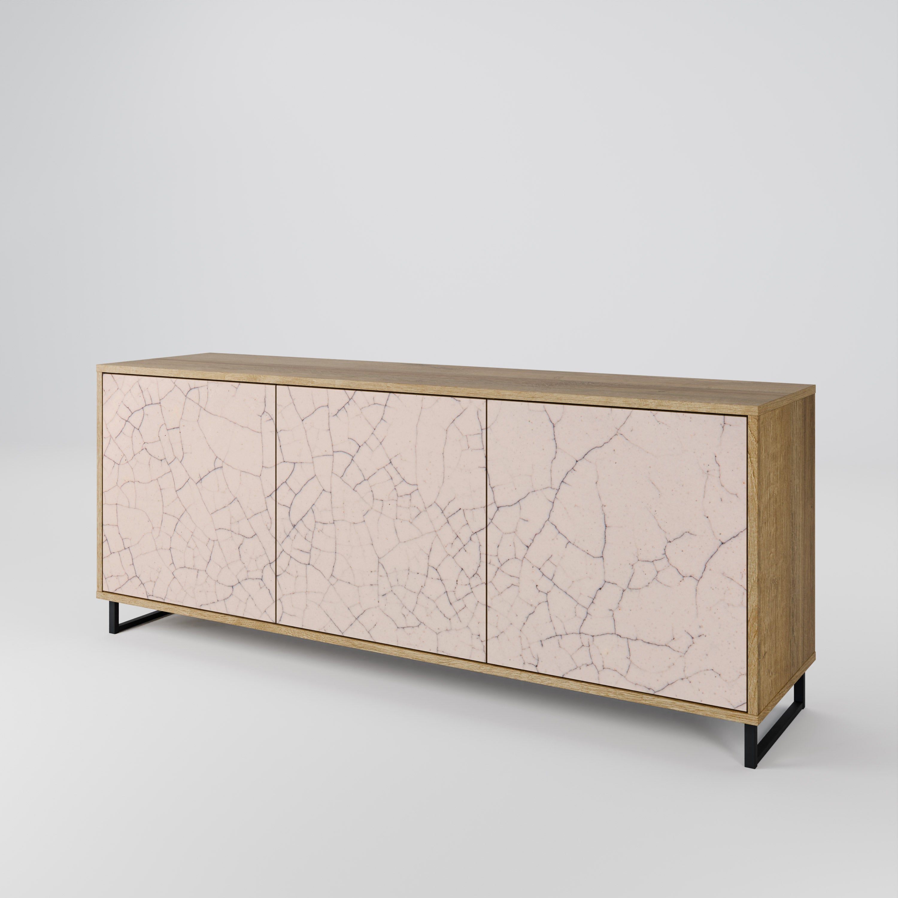 CERAMIC TEXTURE 3-Door Sideboard in Oak Effect
