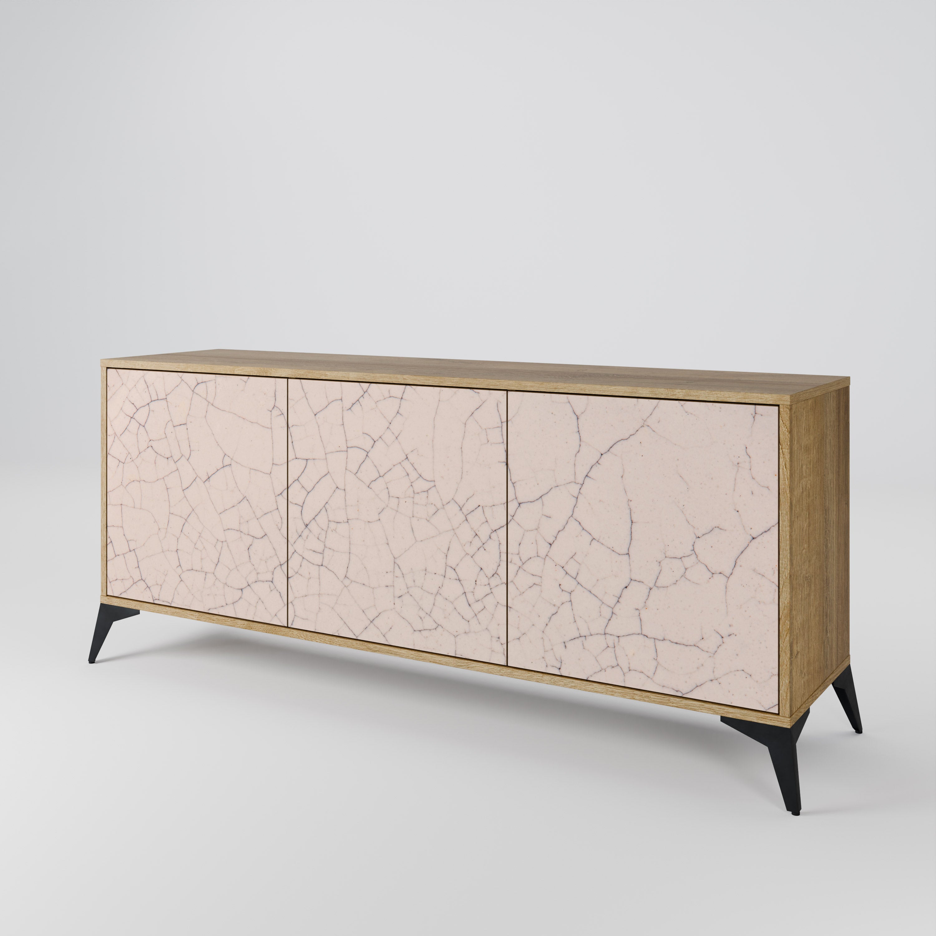 CERAMIC TEXTURE 3-Door Sideboard in Oak Effect