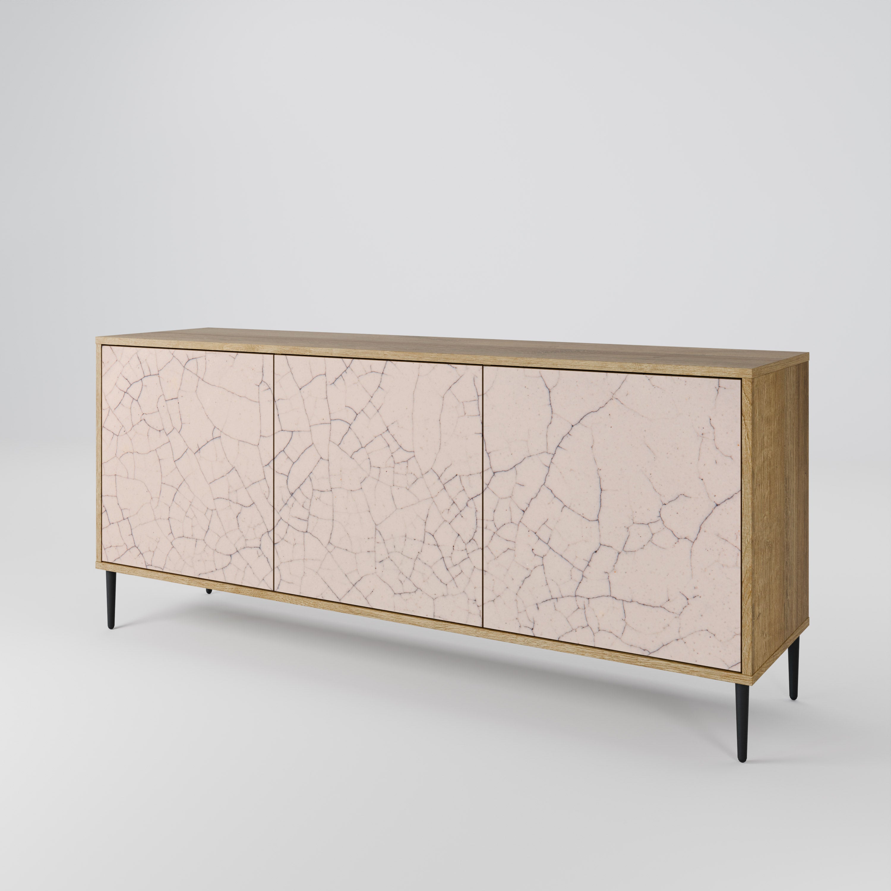 CERAMIC TEXTURE 3-Door Sideboard in Oak Effect