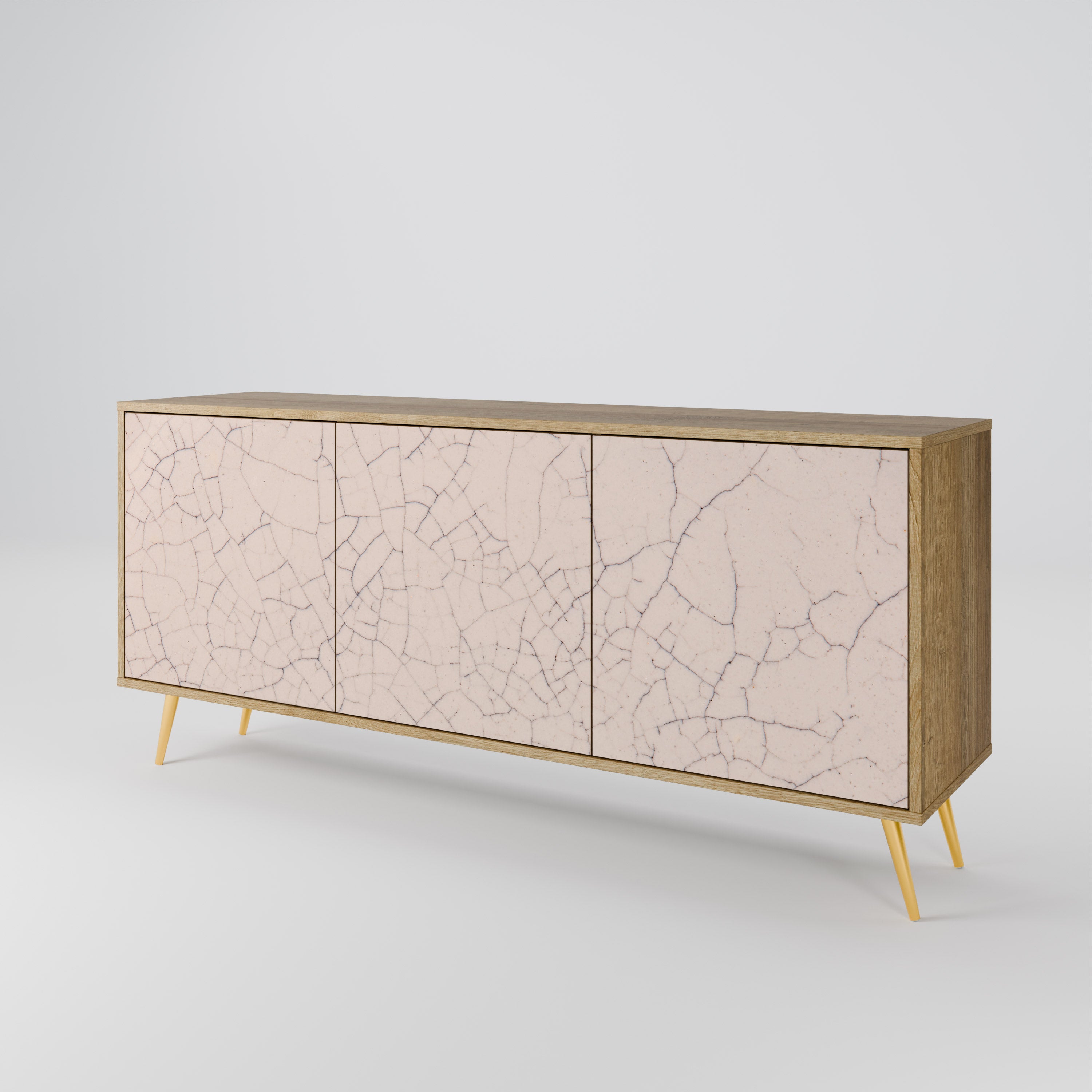 CERAMIC TEXTURE 3-Door Sideboard in Oak Effect