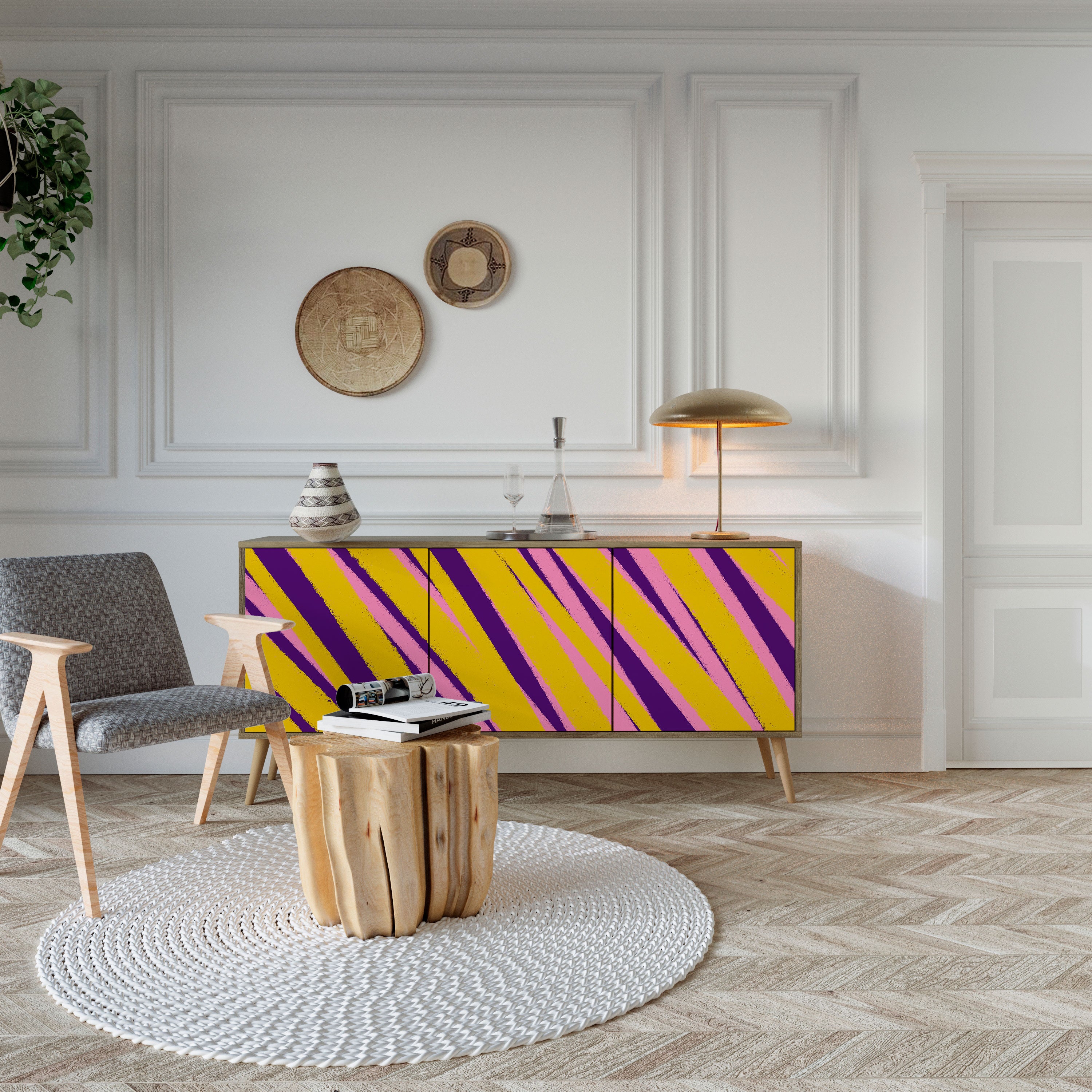 DREAMS COME TRUE 3-Door Sideboard in Oak Effect