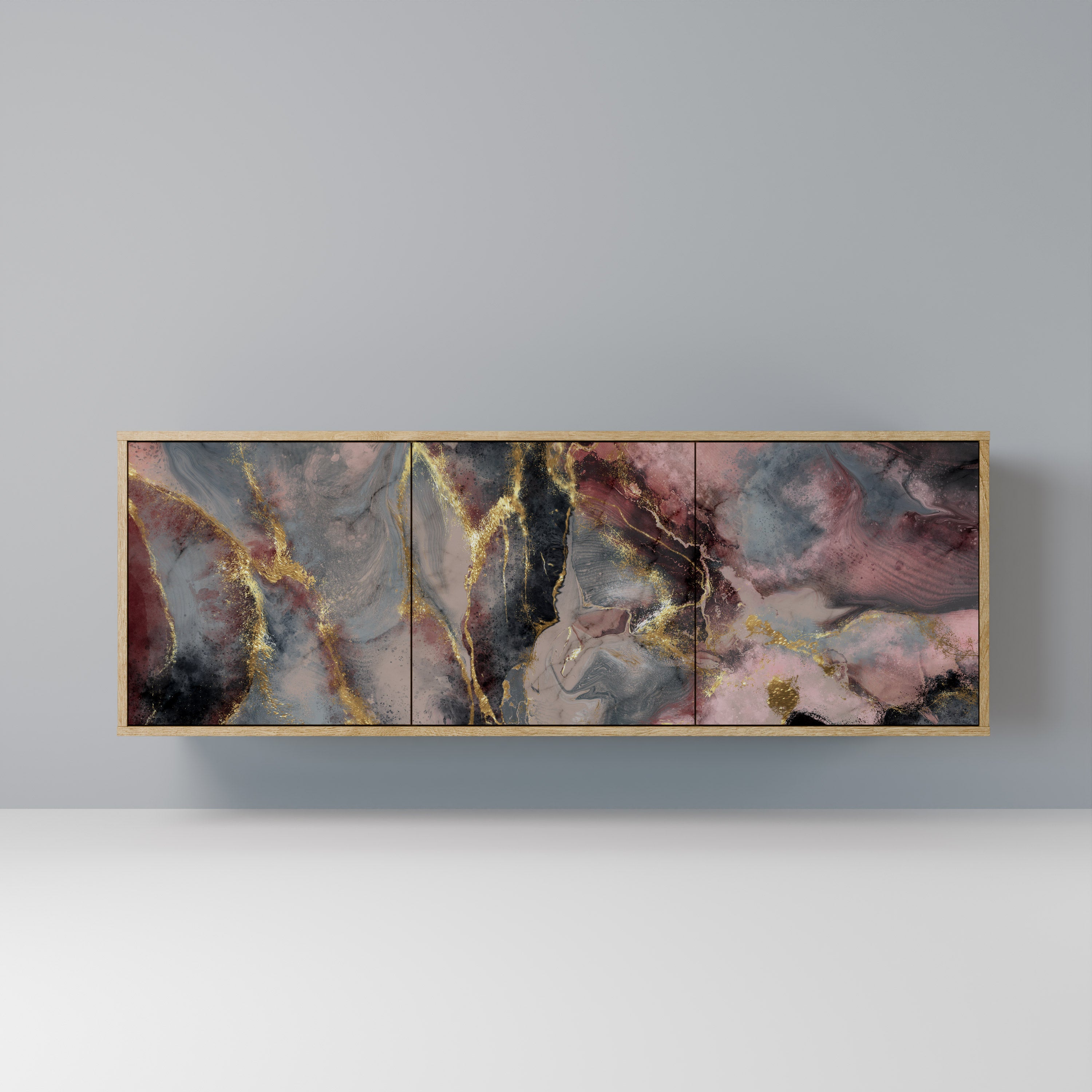 GOLDEN TIDES 3-Door Sideboard in Oak Effect