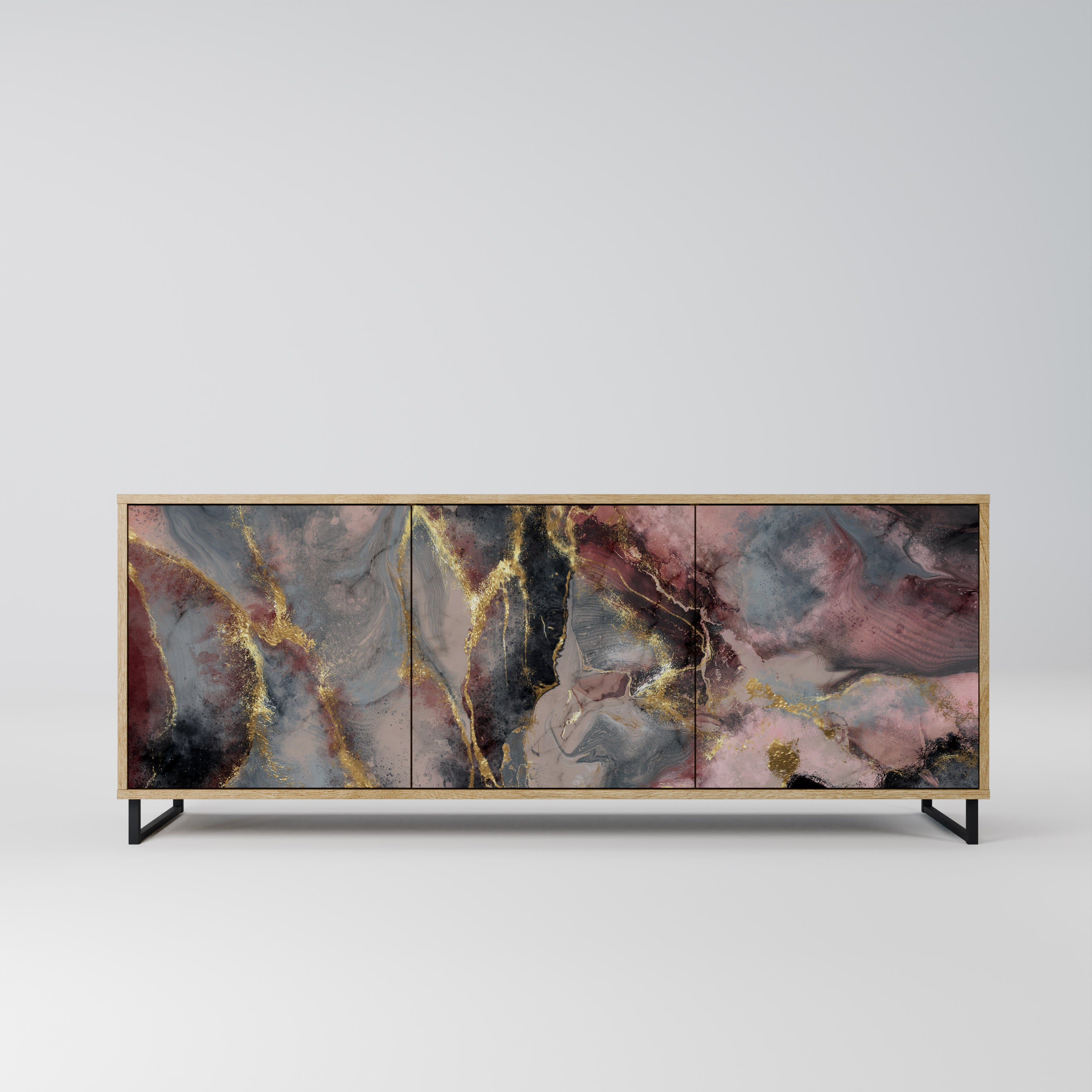 GOLDEN TIDES 3-Door Sideboard in Oak Effect