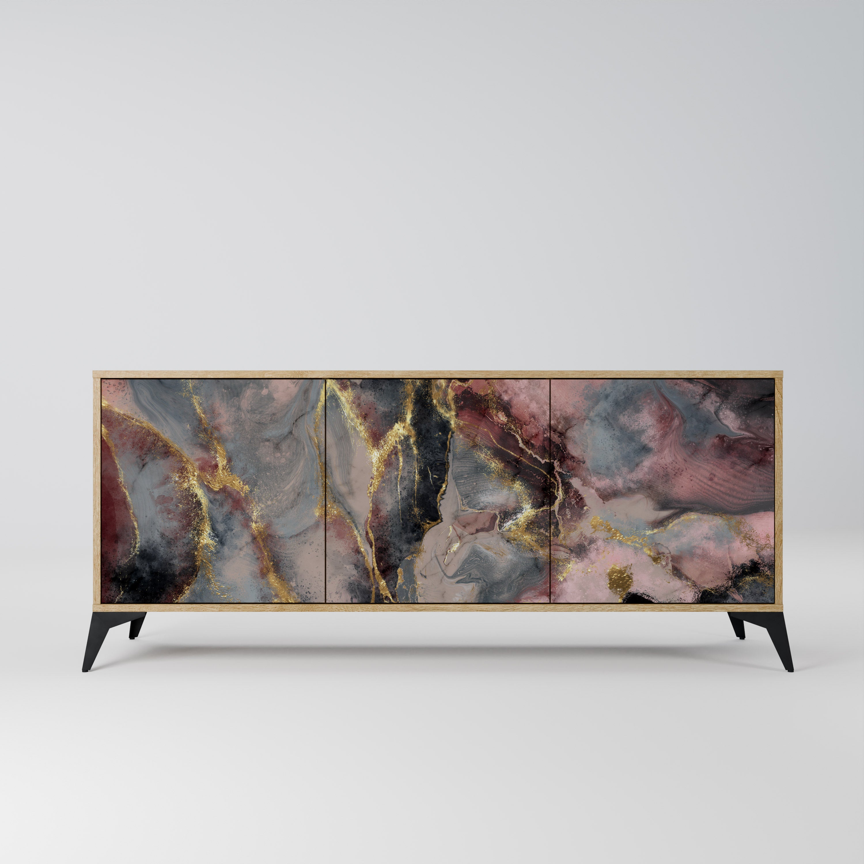 GOLDEN TIDES 3-Door Sideboard in Oak Effect