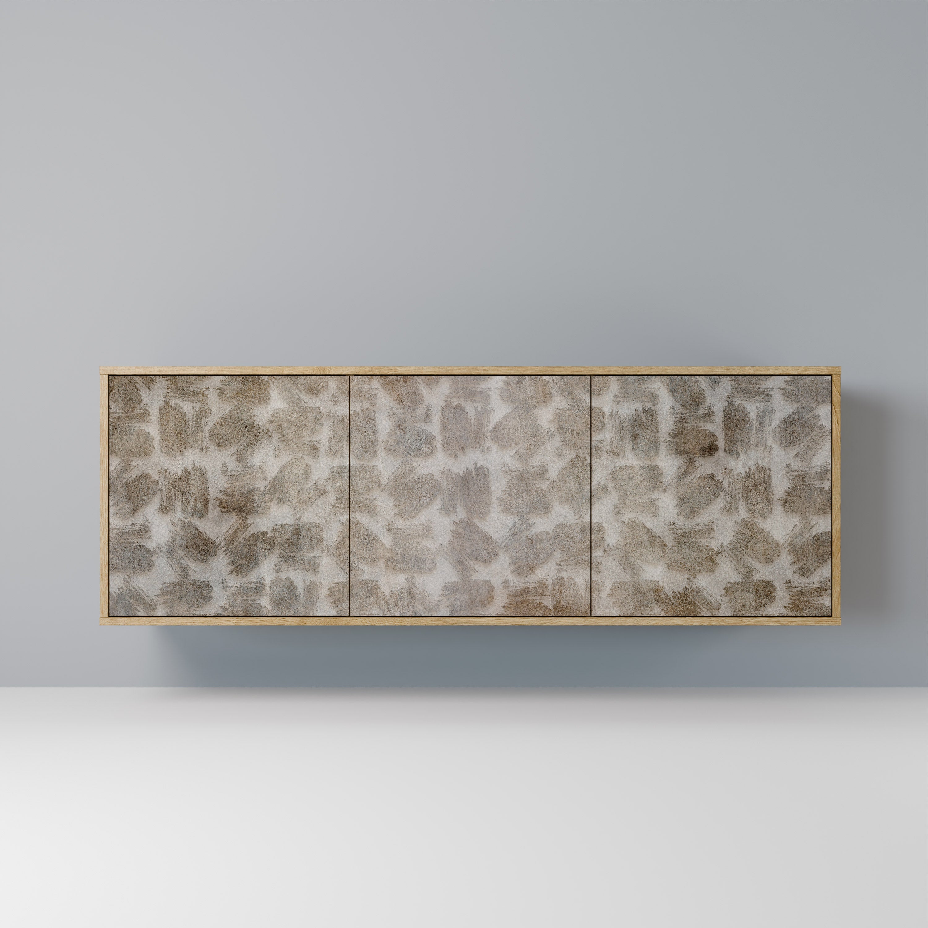 SLIGHTLY BLURRED 3-Door Sideboard in Oak Effect