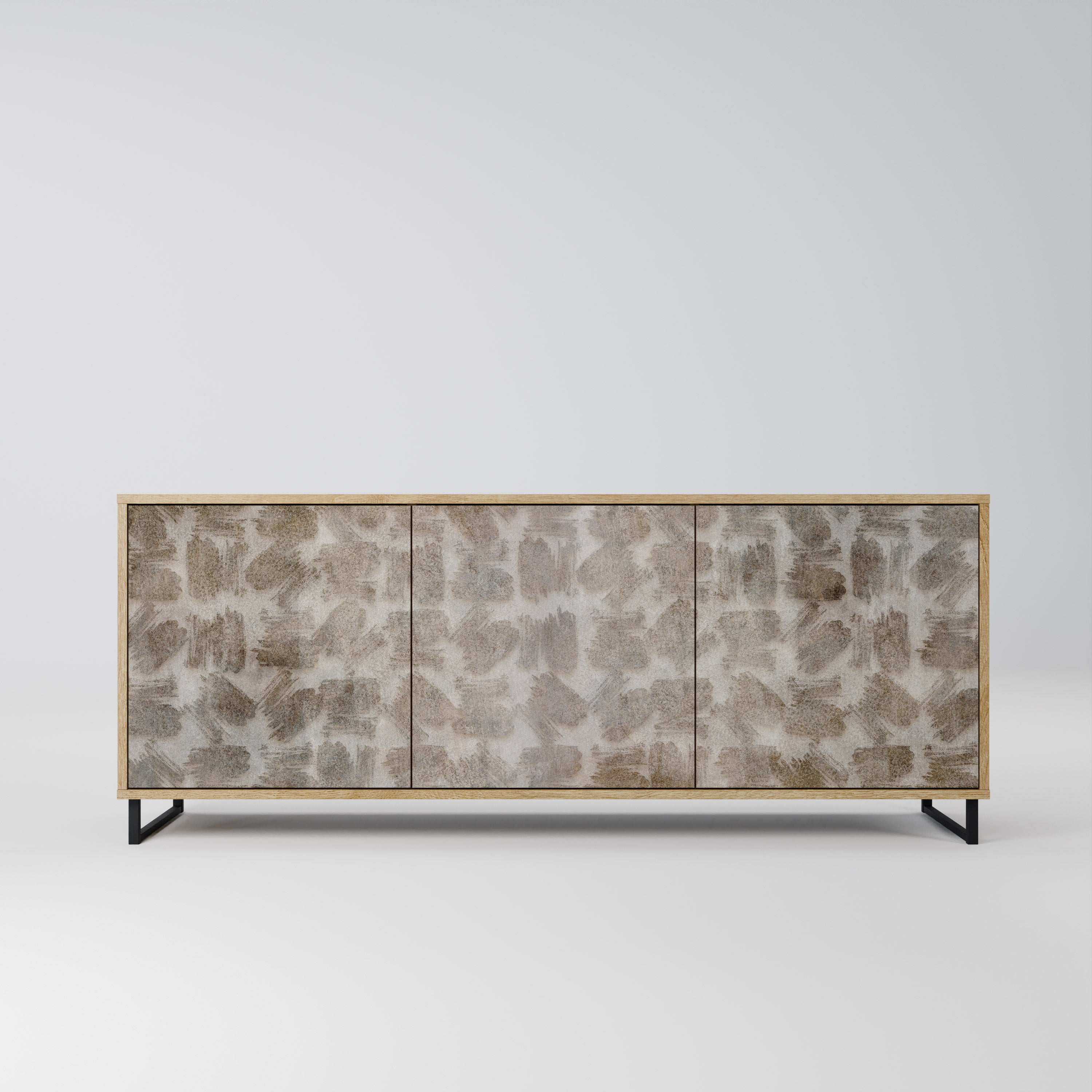 SLIGHTLY BLURRED 3-Door Sideboard in Oak Effect