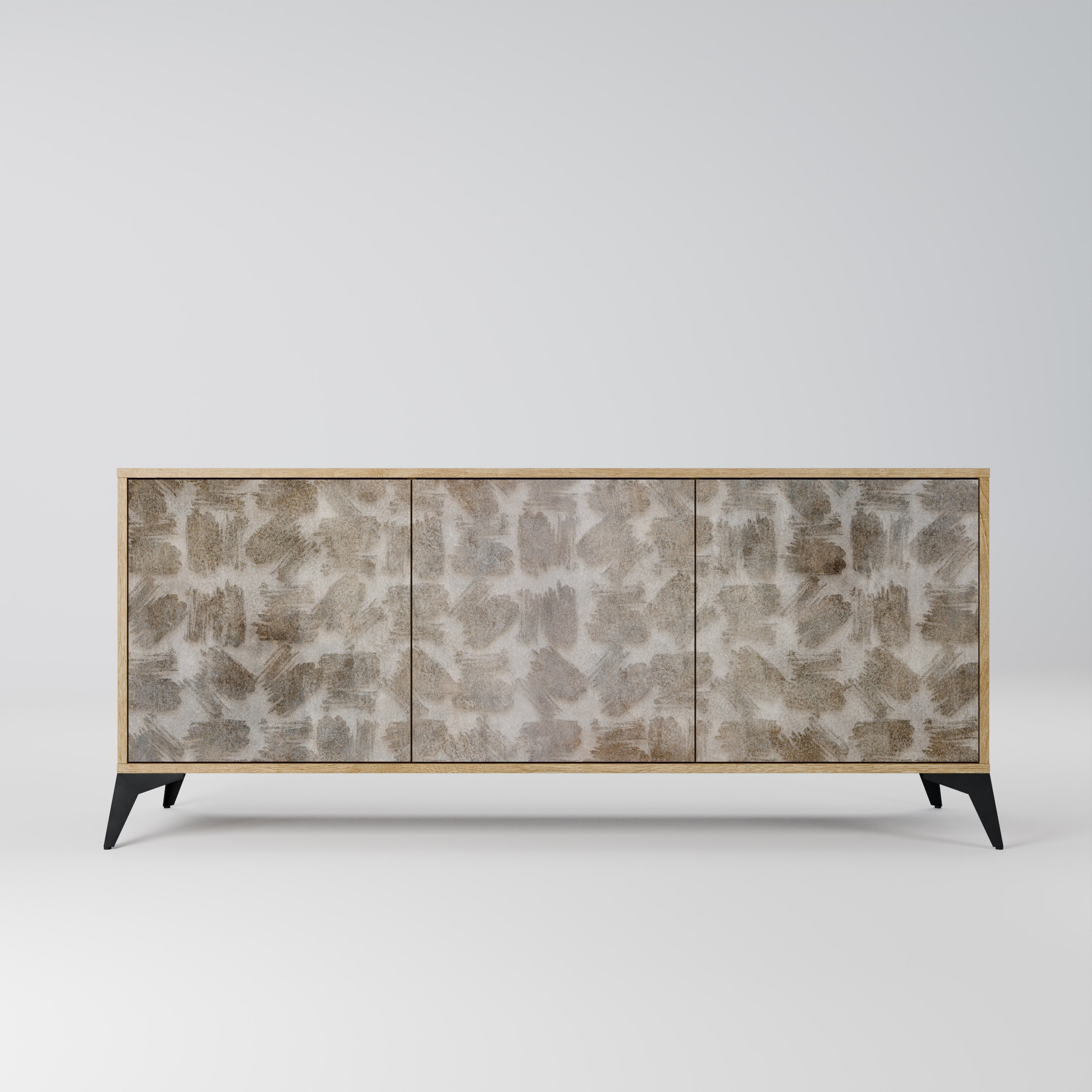SLIGHTLY BLURRED 3-Door Sideboard in Oak Effect