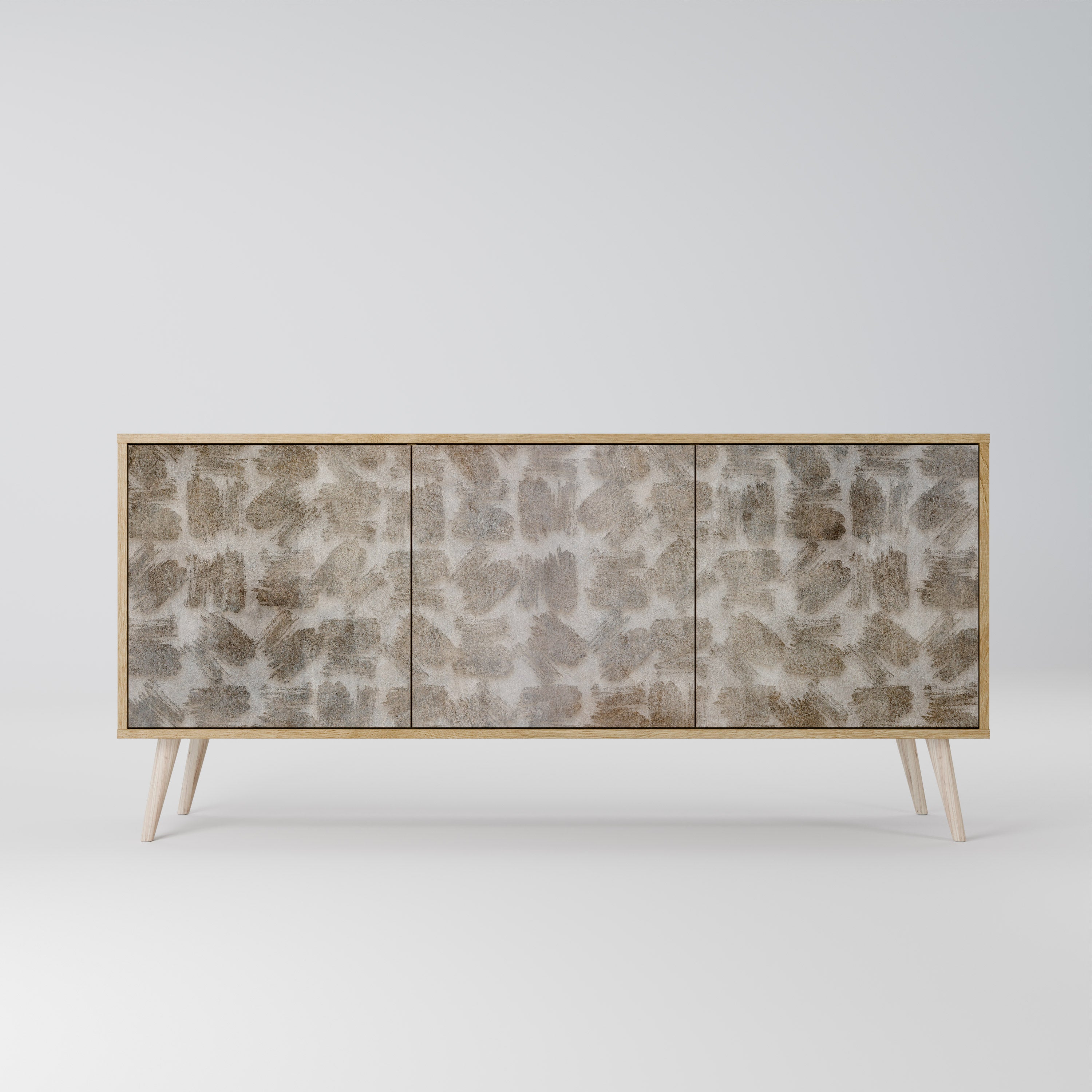 SLIGHTLY BLURRED 3-Door Sideboard in Oak Effect