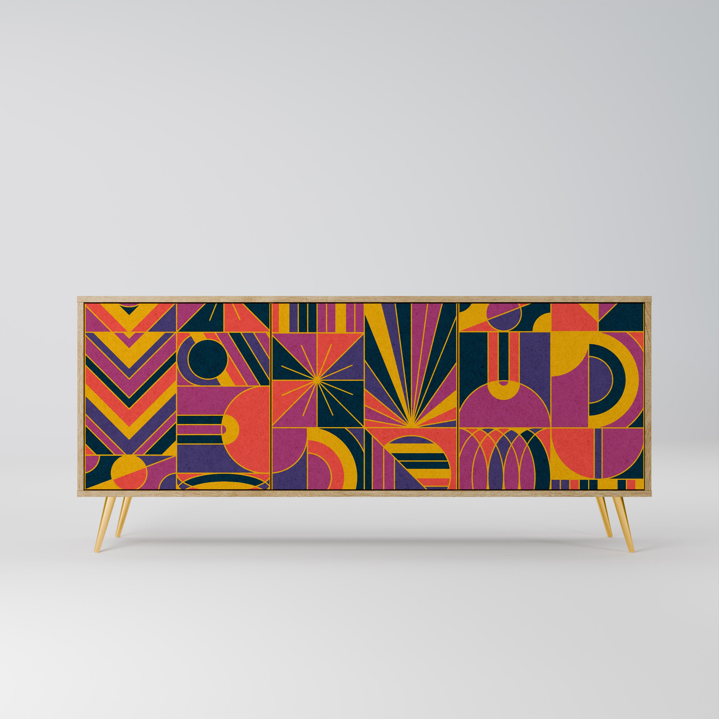 ELECTRIC PATTERNS 3-Door Sideboard in Oak Effect