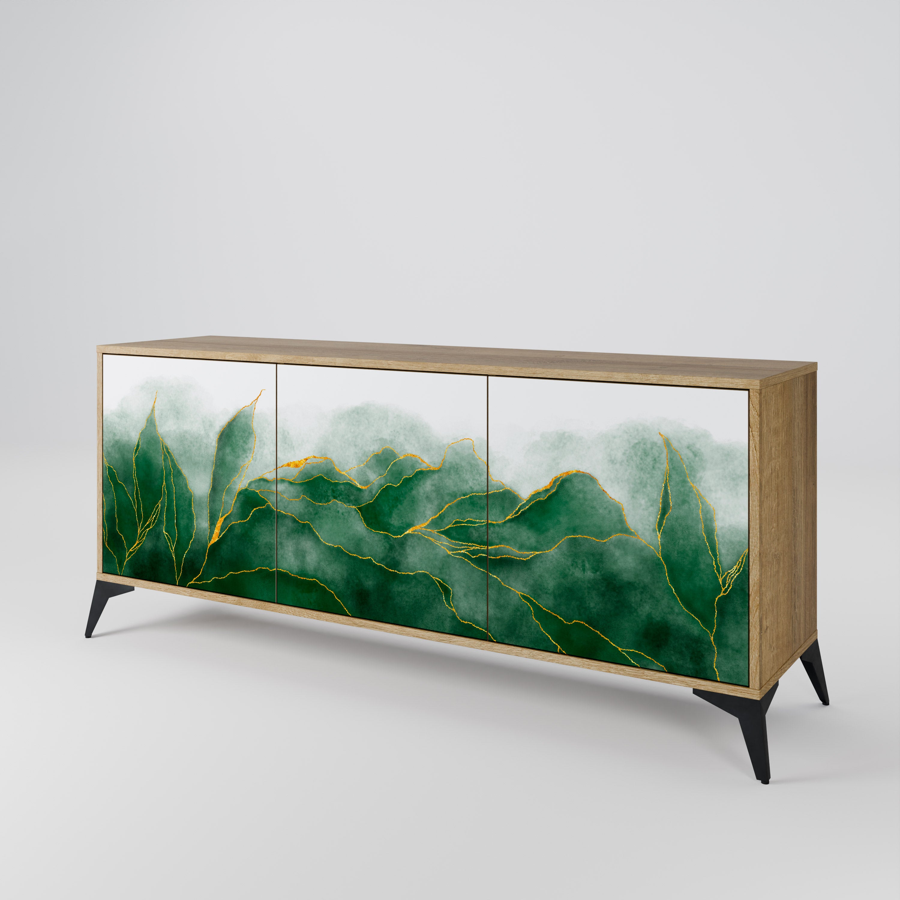 EXPENSIVE NATURE 3-Door Sideboard in Oak Effect