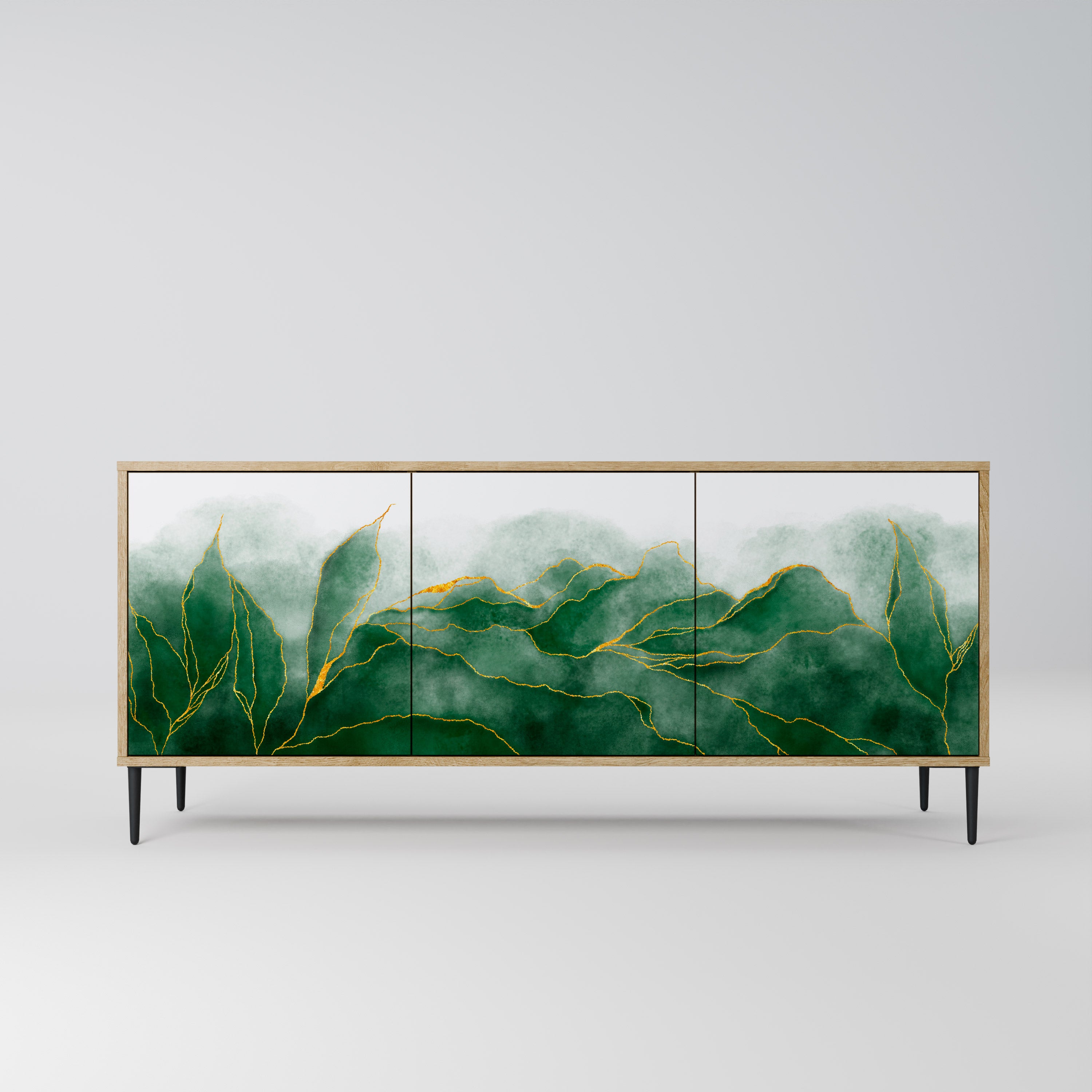 EXPENSIVE NATURE 3-Door Sideboard in Oak Effect