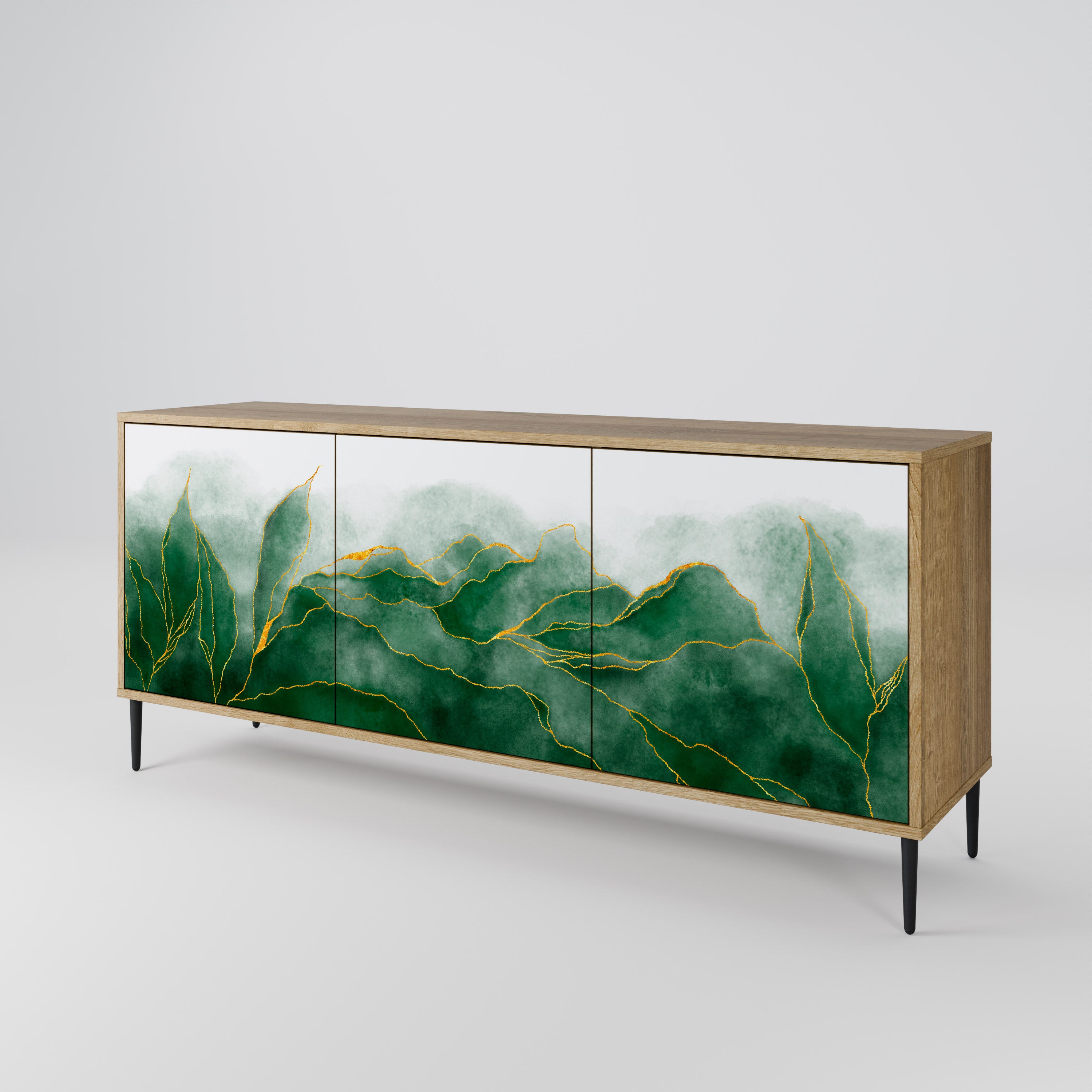 EXPENSIVE NATURE 3-Door Sideboard in Oak Effect