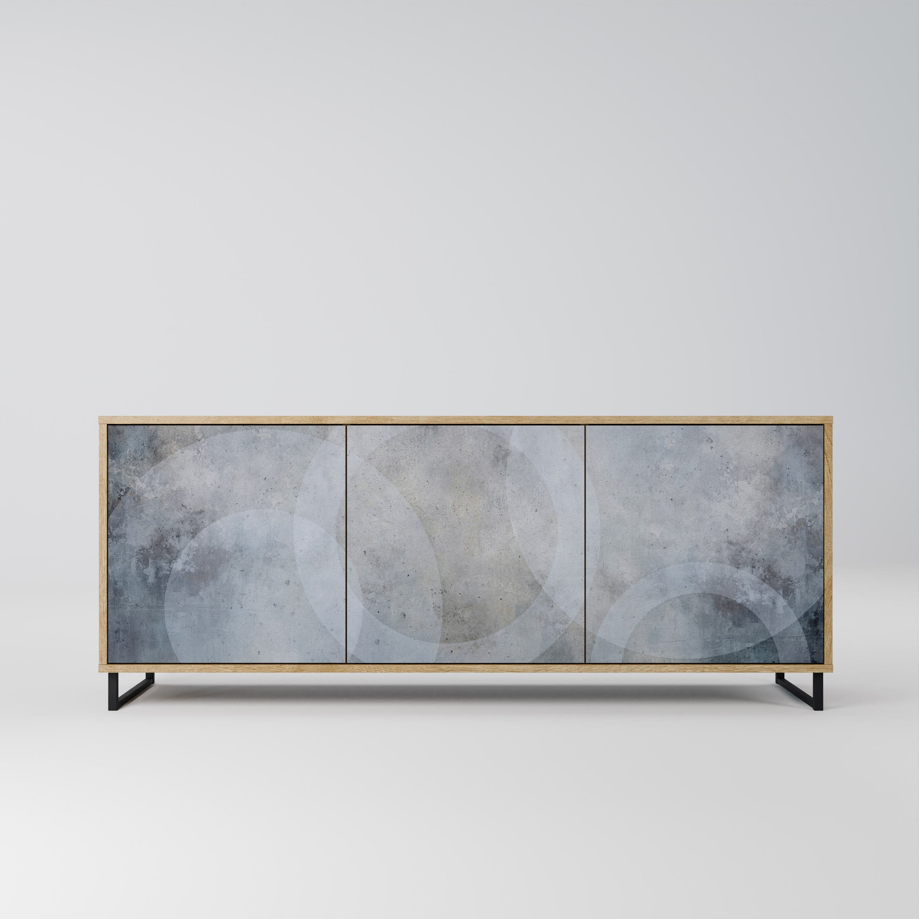 MUTED ARC 3-Door Sideboard in Oak Effect