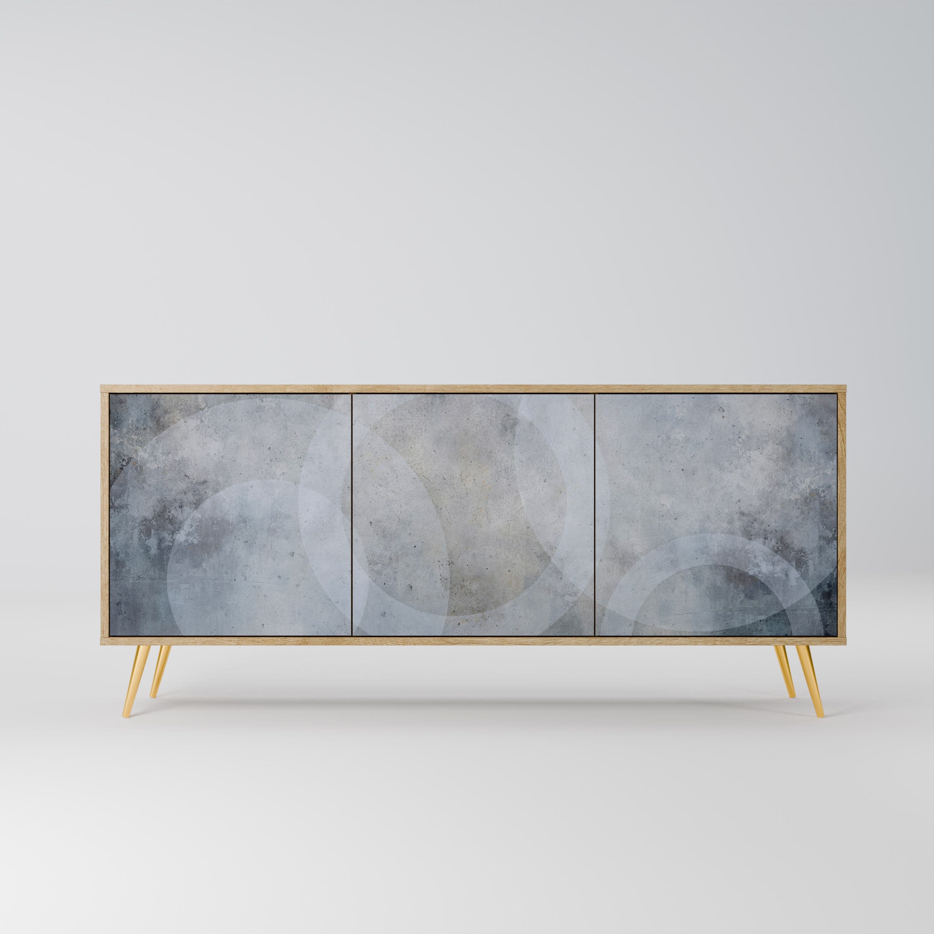 MUTED ARC 3-Door Sideboard in Oak Effect