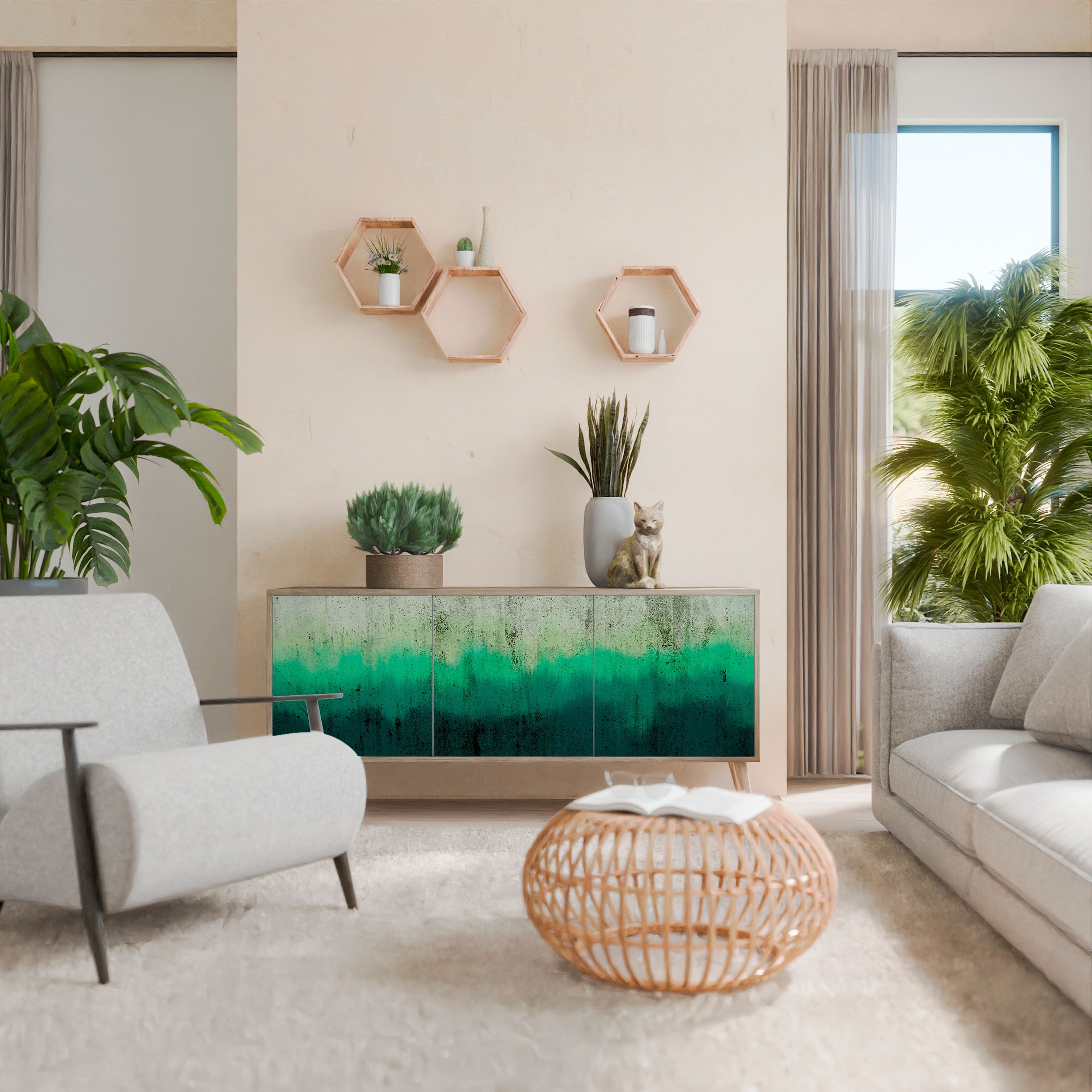 NORTHERN LIGHTS 3-Door Sideboard in Oak Effect