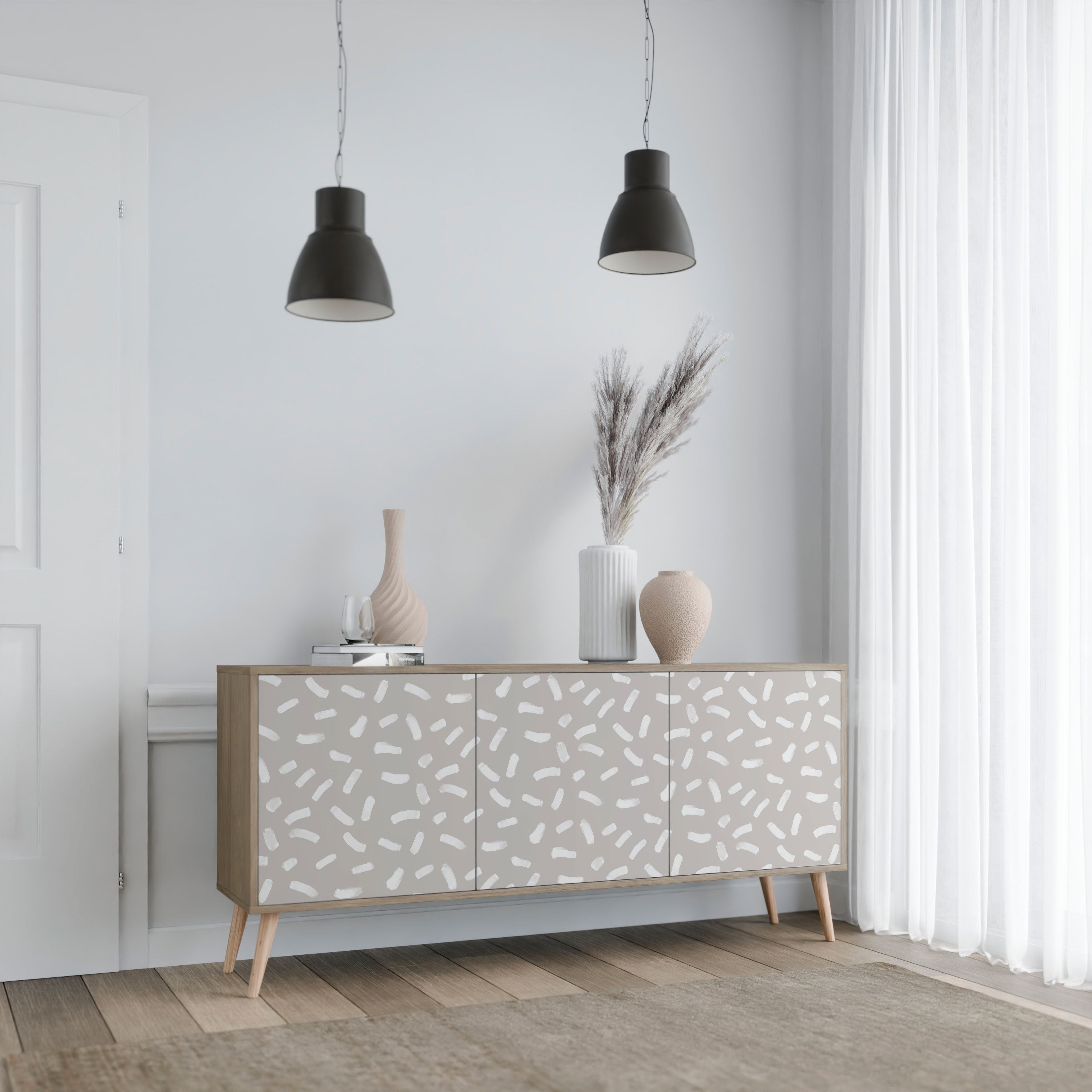 PASSING SECONDS 3-Door Sideboard in Oak Effect