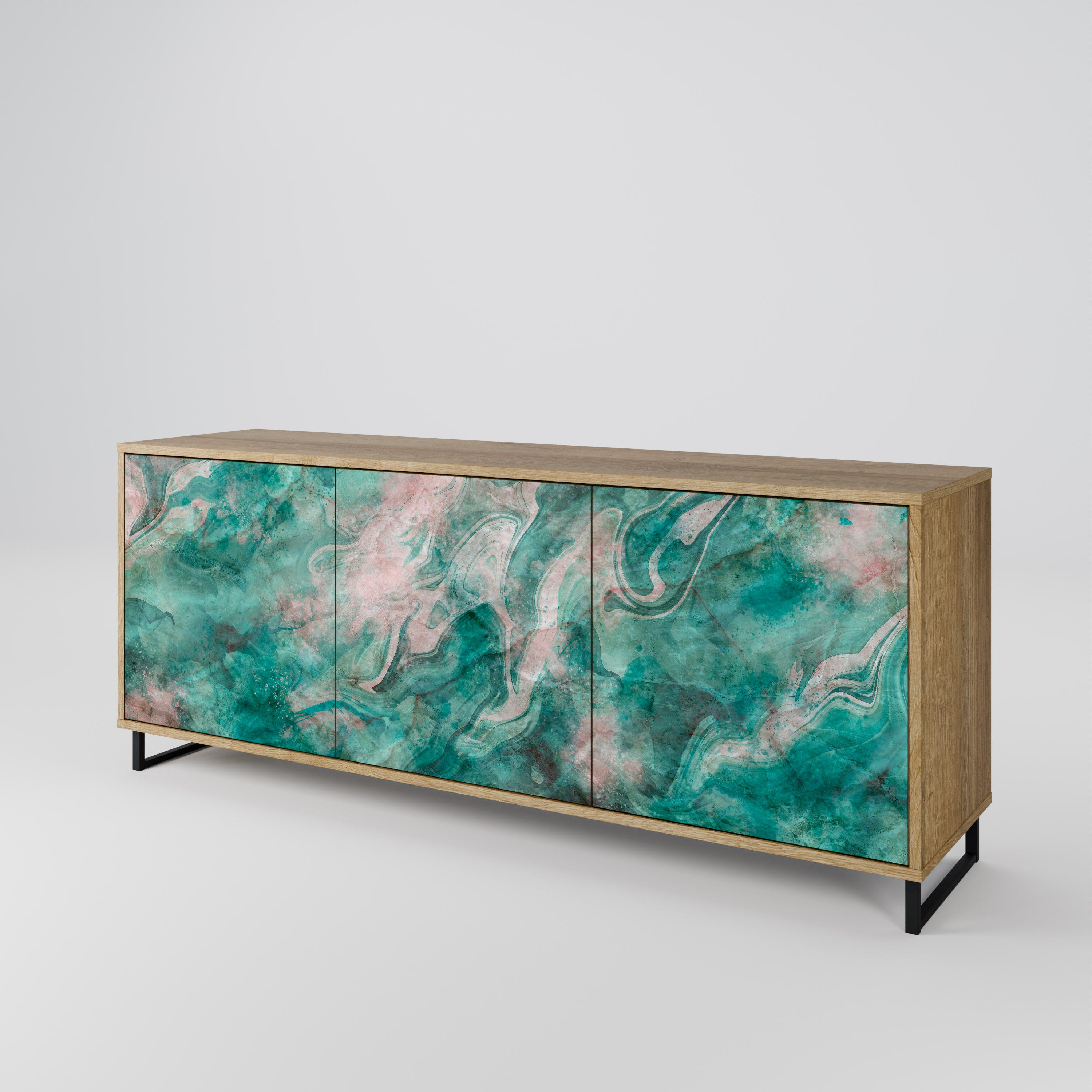 ABSTRACT ALCHEMY 3-Door Sideboard in Oak Effect