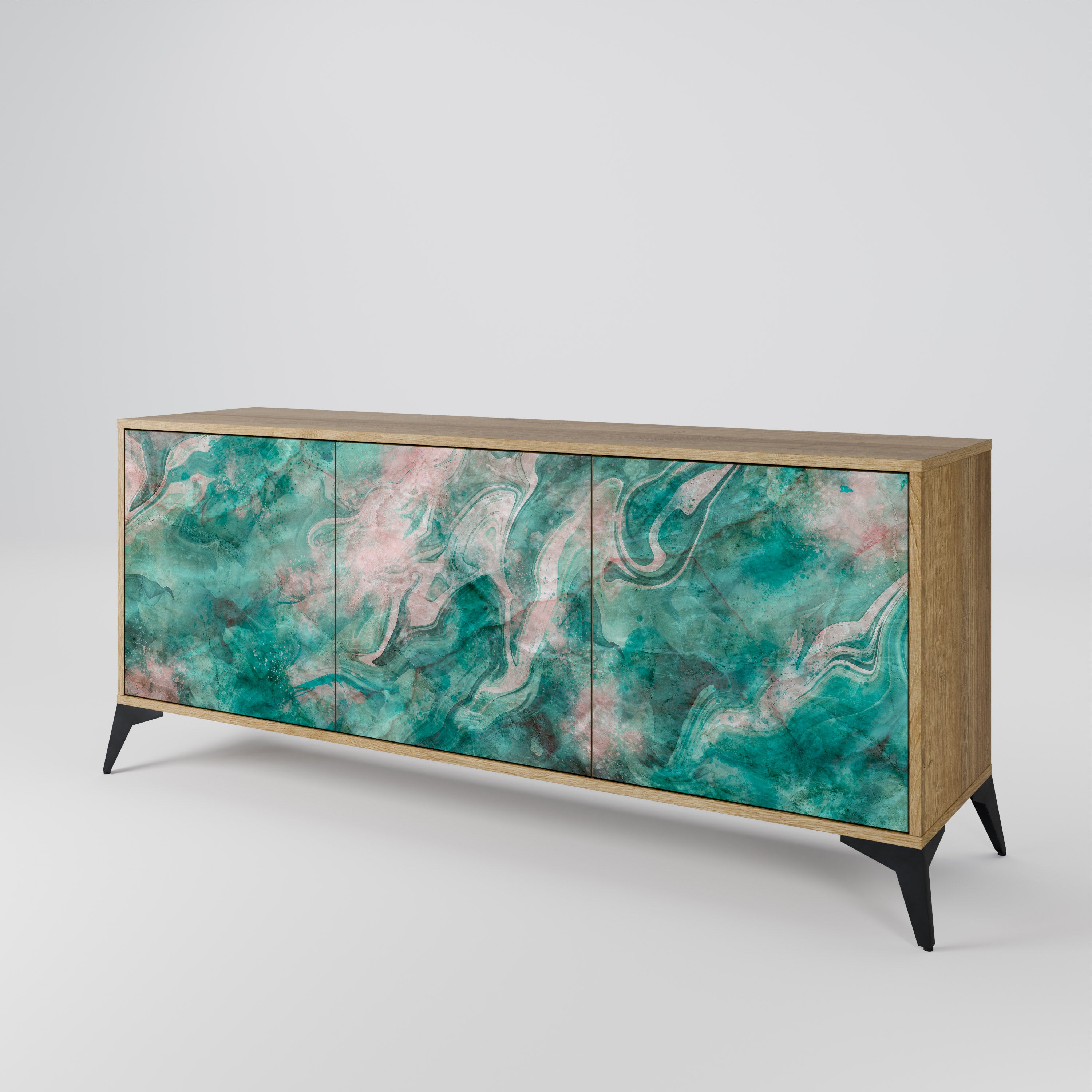 ABSTRACT ALCHEMY 3-Door Sideboard in Oak Effect