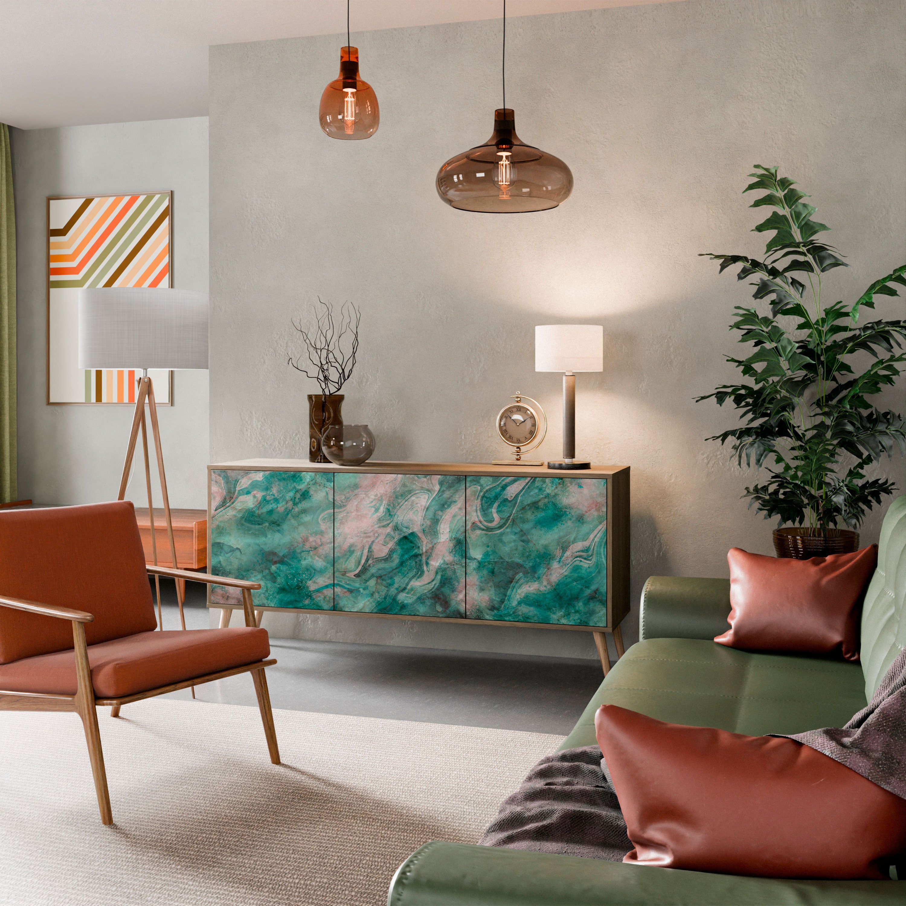 ABSTRACT ALCHEMY 3-Door Sideboard in Oak Effect