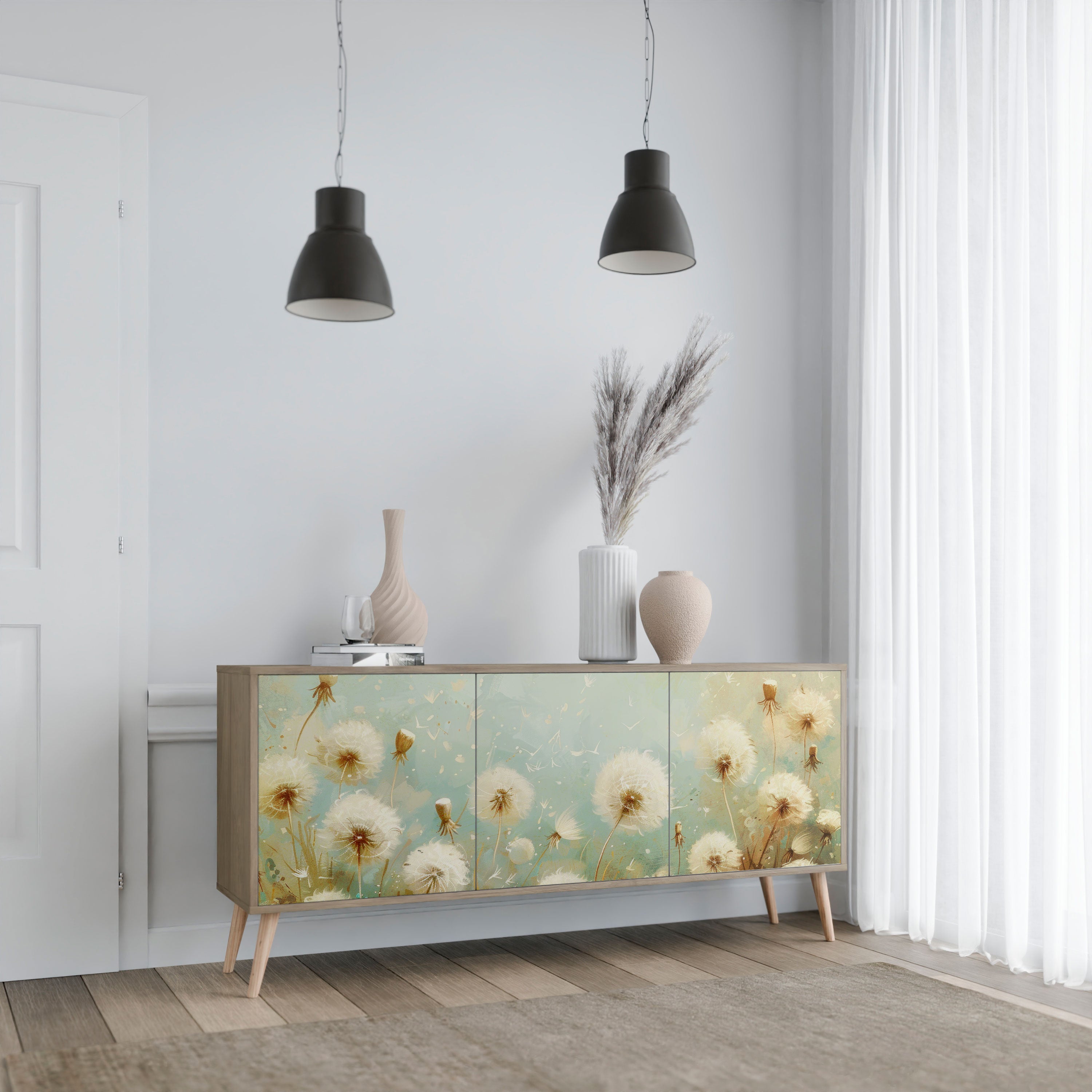 DREAMY MEADOW 3-Door Sideboard in Oak Effect