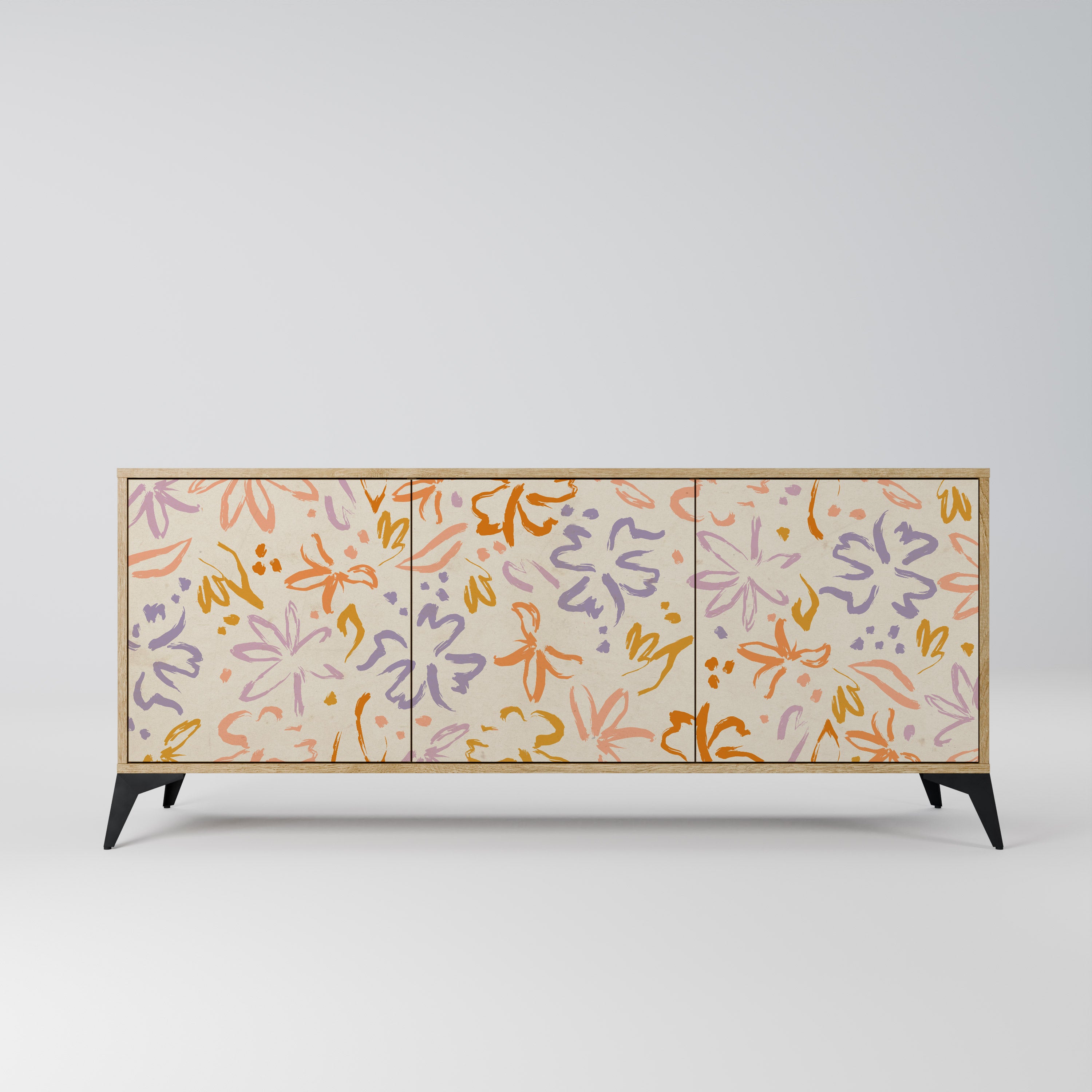 SPRING WHIMSY 3-Door Sideboard in Oak Effect