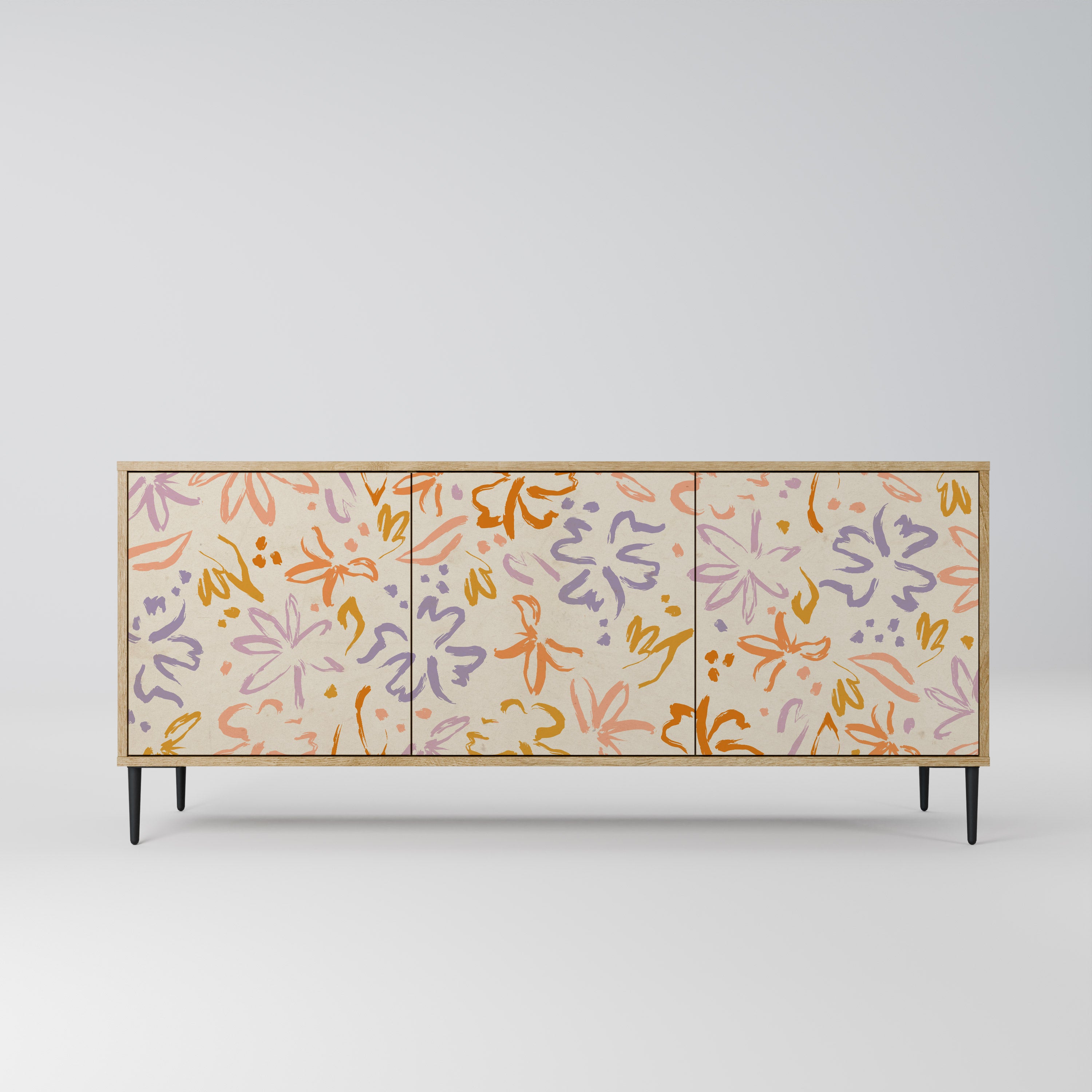 SPRING WHIMSY 3-Door Sideboard in Oak Effect