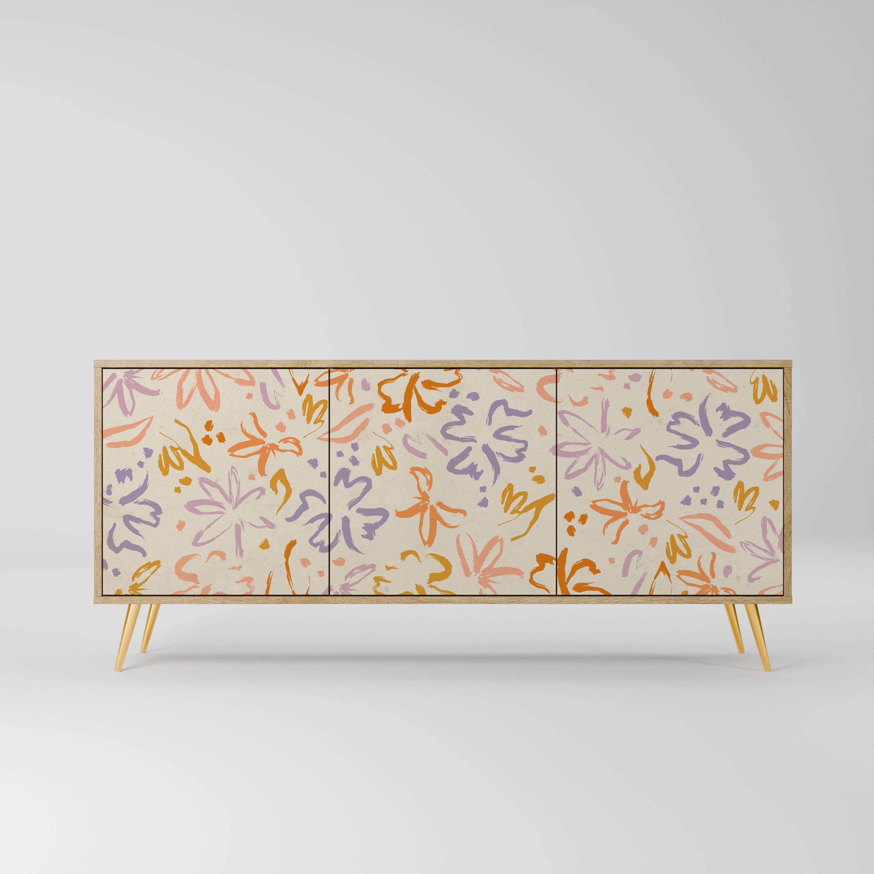 SPRING WHIMSY 3-Door Sideboard in Oak Effect