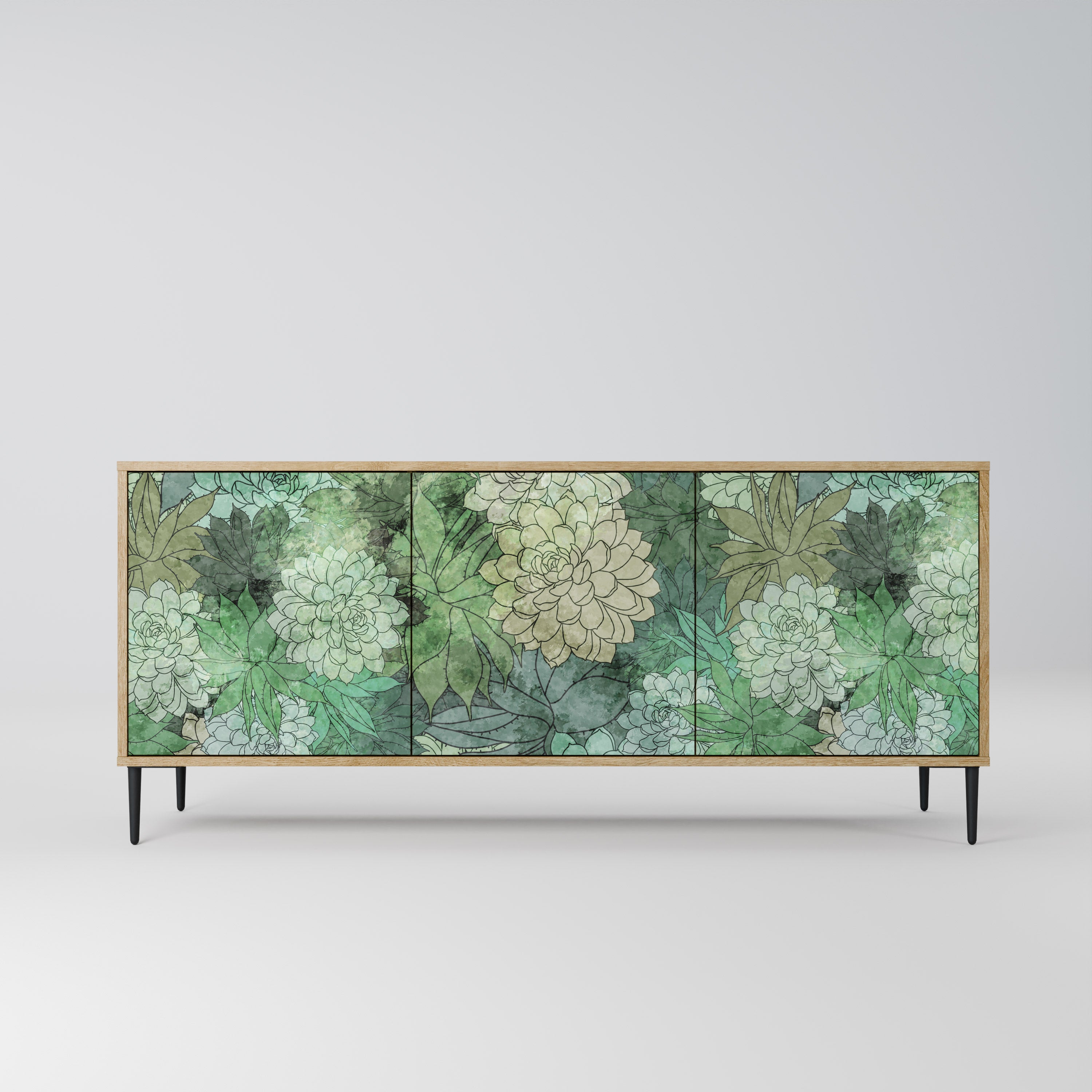 SUCCULENT CLUSTER 3-Door Sideboard in Oak Effect