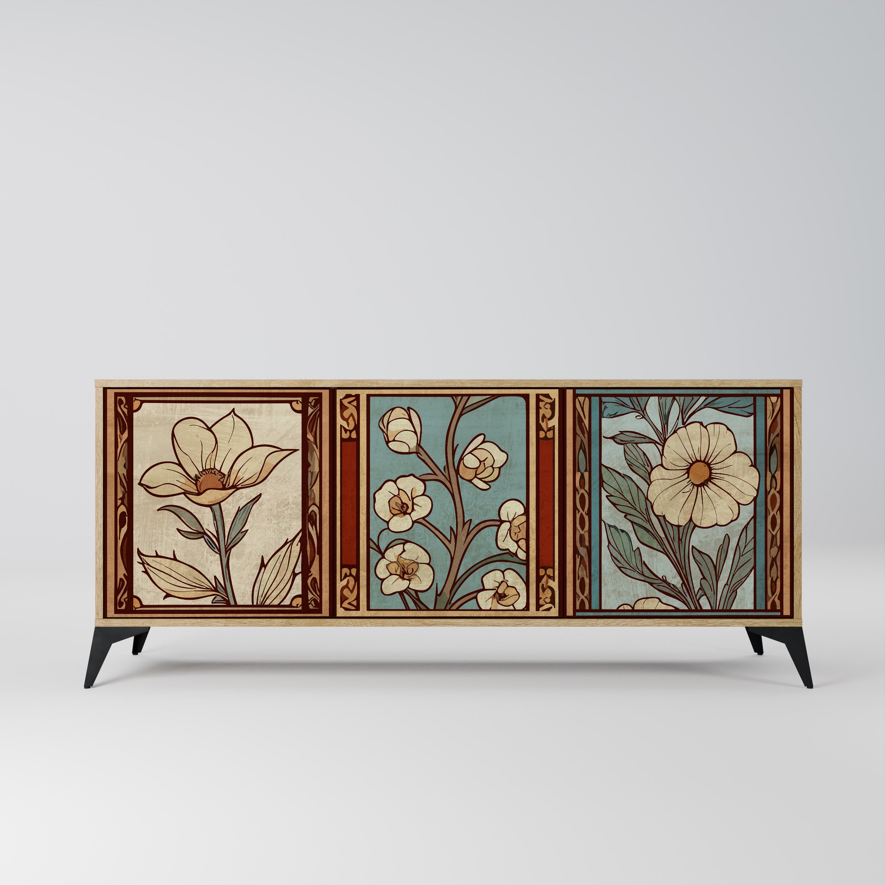 TIMELESS FLORA 3-Door Sideboard in Oak Effect